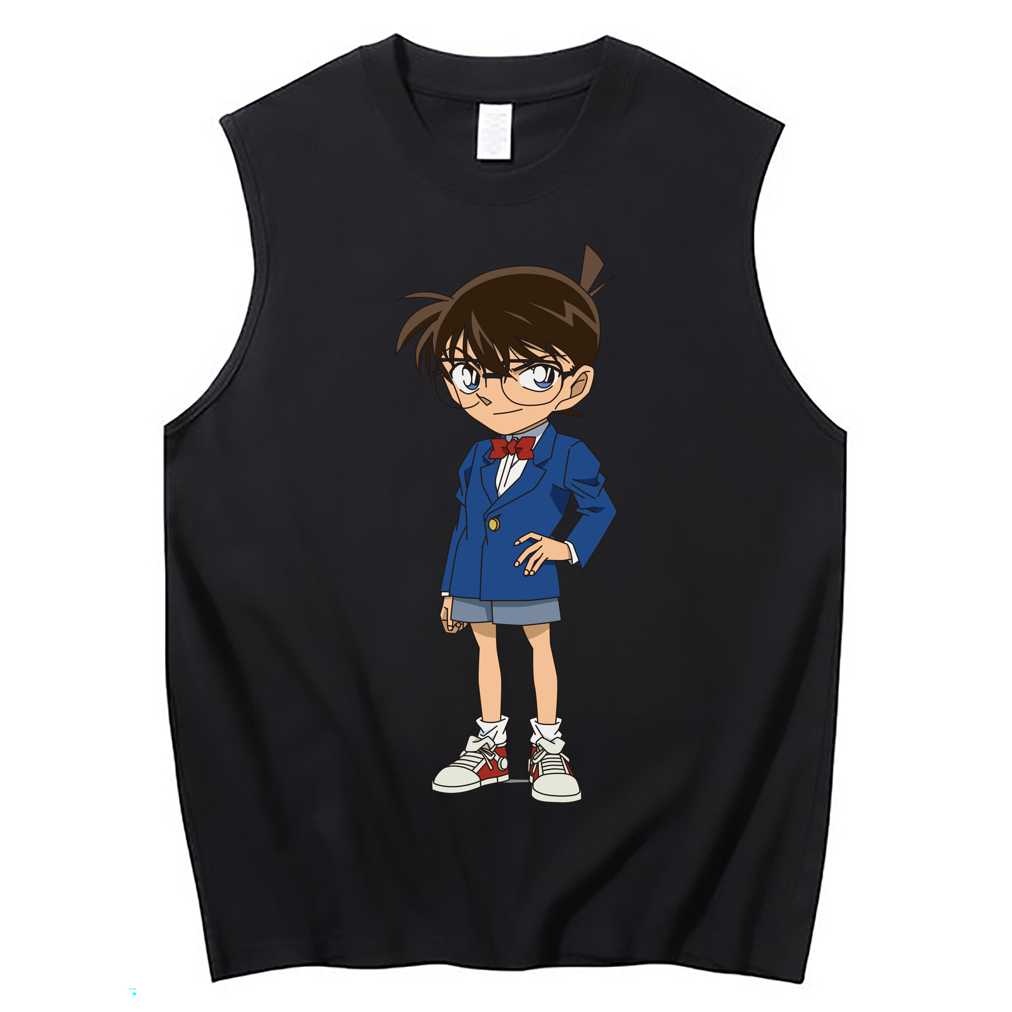（画像用） 名探偵コナン 江戸川 コナン Detective Conan Conan Edogawa コットン100％タンクトップ（フロントプリント）