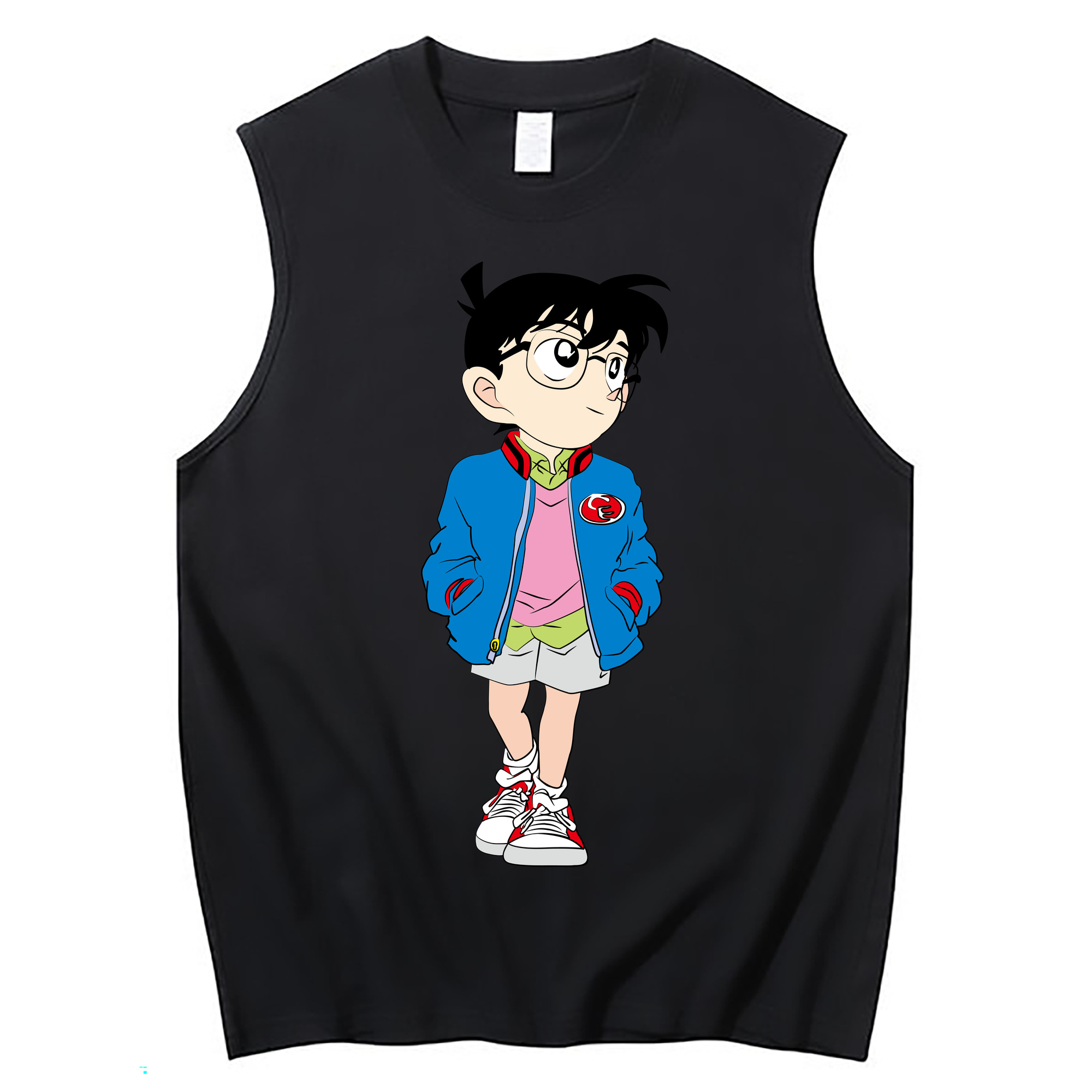 （画像用） 名探偵コナン 江戸川 コナン Detective Conan Conan Edogawa コットン100％タンクトップ（フロントプリント）
