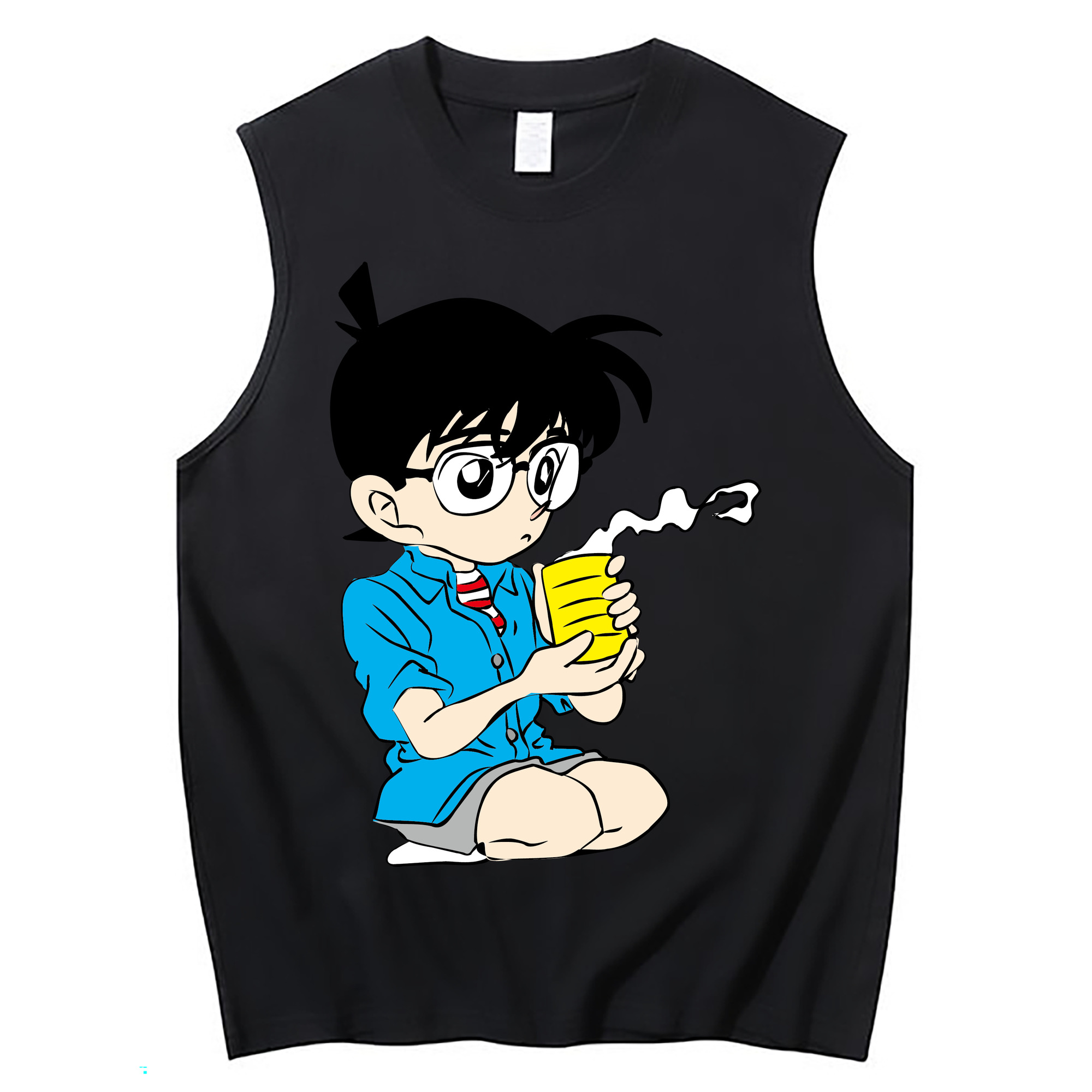 （画像用） 名探偵コナン 江戸川 コナン Detective Conan Conan Edogawa コットン100％タンクトップ（フロントプリント）