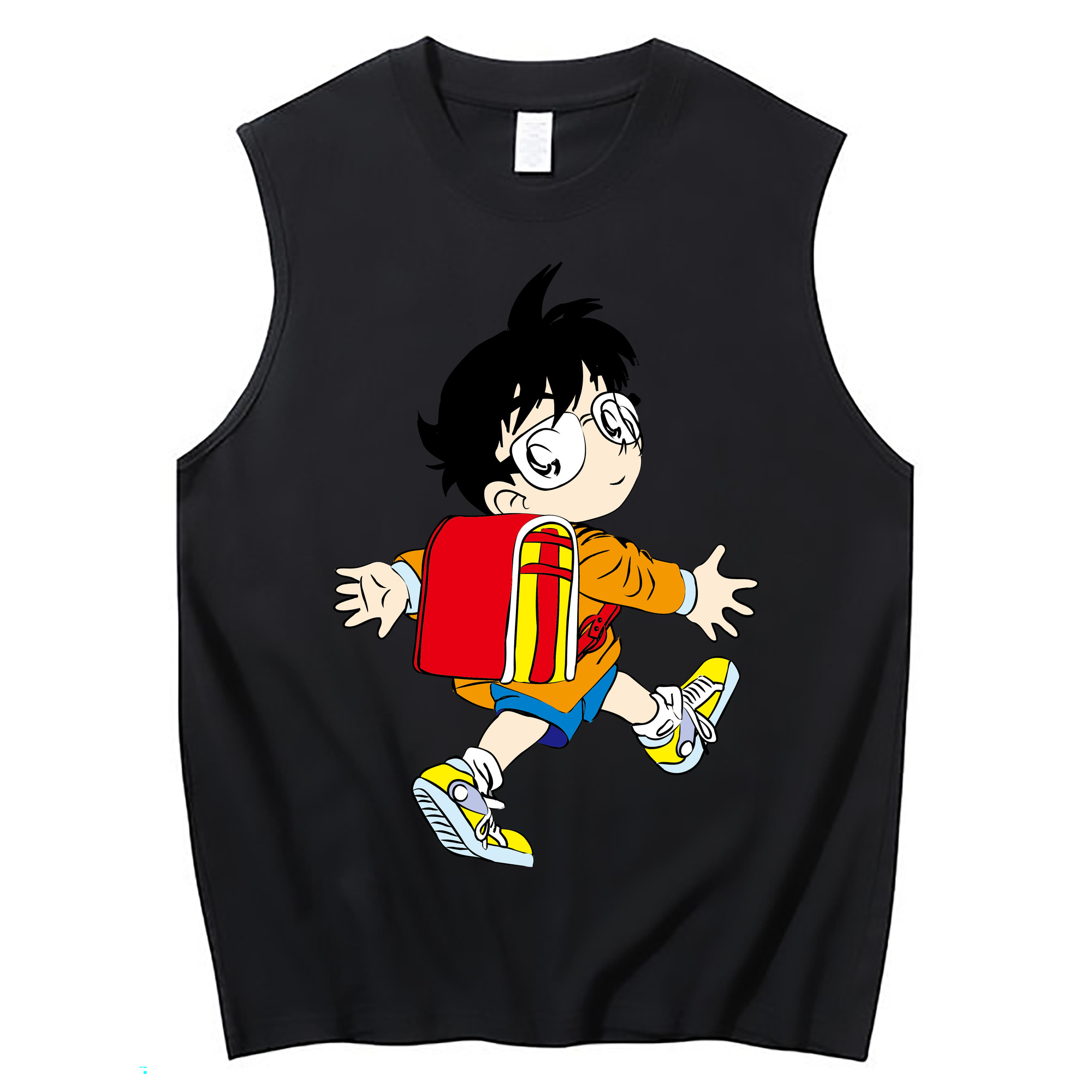 （画像用） 名探偵コナン 江戸川 コナン Detective Conan Conan Edogawa コットン100％タンクトップ（フロントプリント）