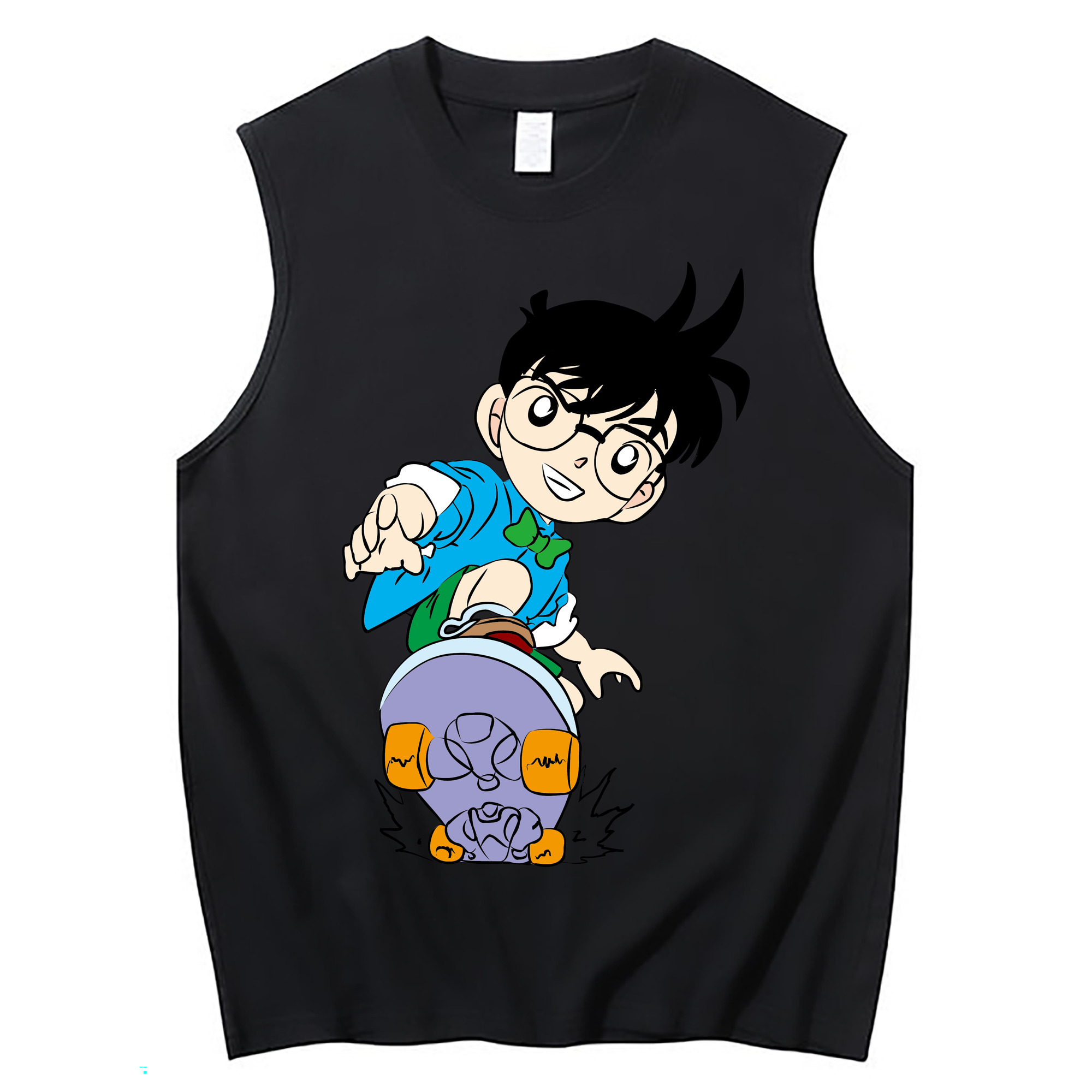 （画像用） 名探偵コナン 江戸川 コナン Detective Conan Conan Edogawa コットン100％タンクトップ（フロントプリント）