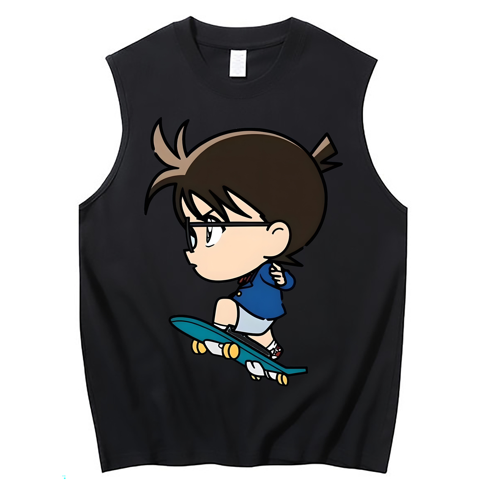 （画像用） 名探偵コナン 江戸川 コナン Detective Conan Conan Edogawa コットン100％タンクトップ（フロントプリント）