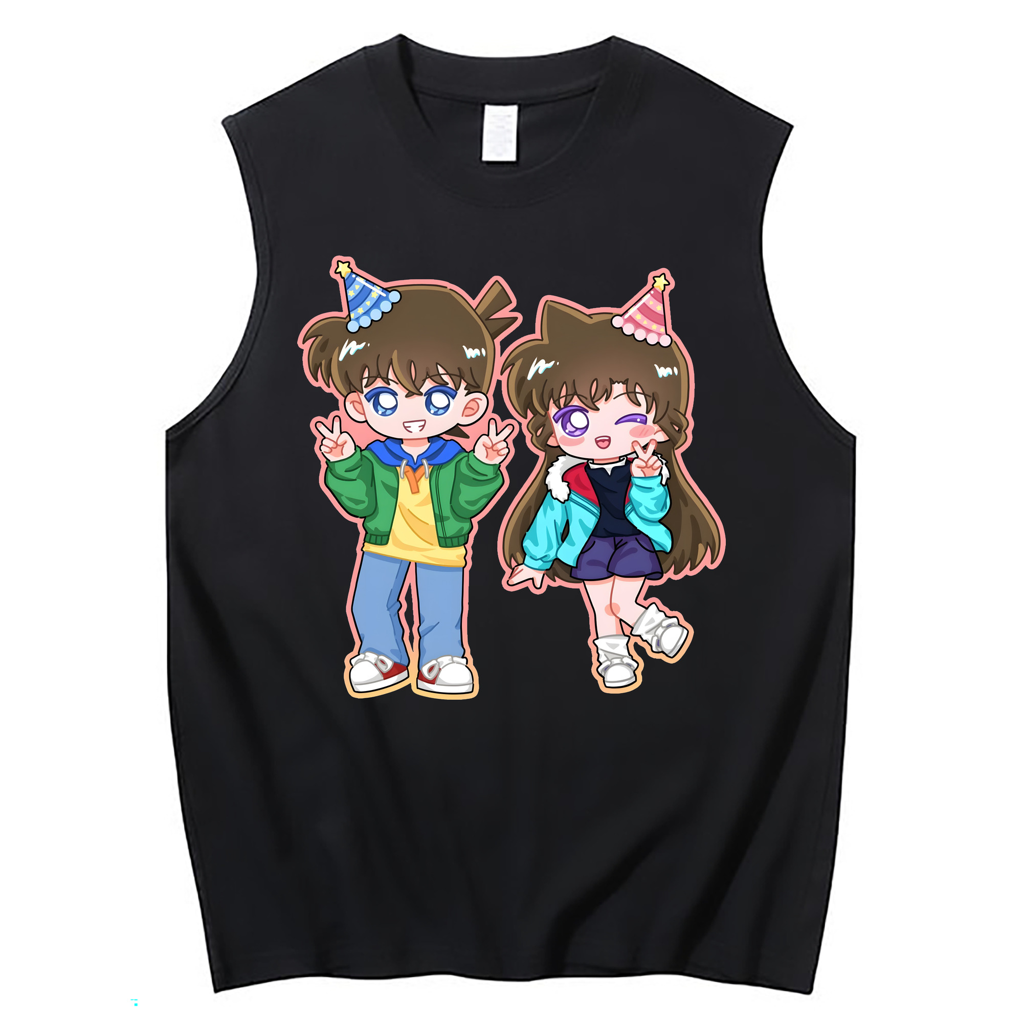 （画像用） 名探偵コナン 毛利 蘭 もうり らん、モーリ ラン Detective Conan Rachel Moore コットン100％タンクトップ（フロントプリント）
