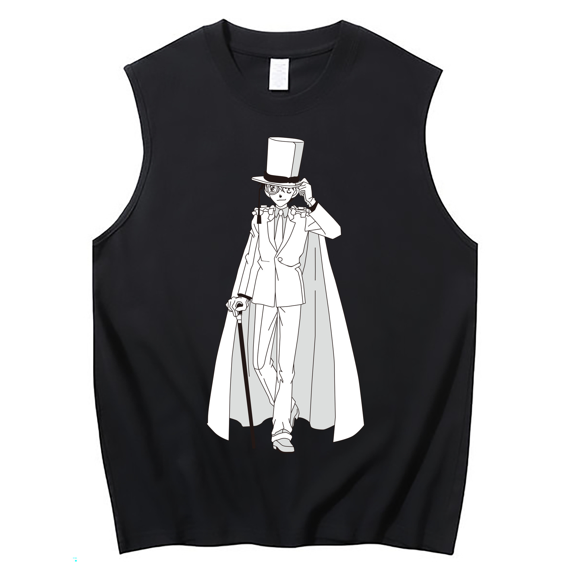（画像用） 名探偵コナン くろば かいと Detective Conan Kuroba Kaito コットン100％タンクトップ（フロントプリント）