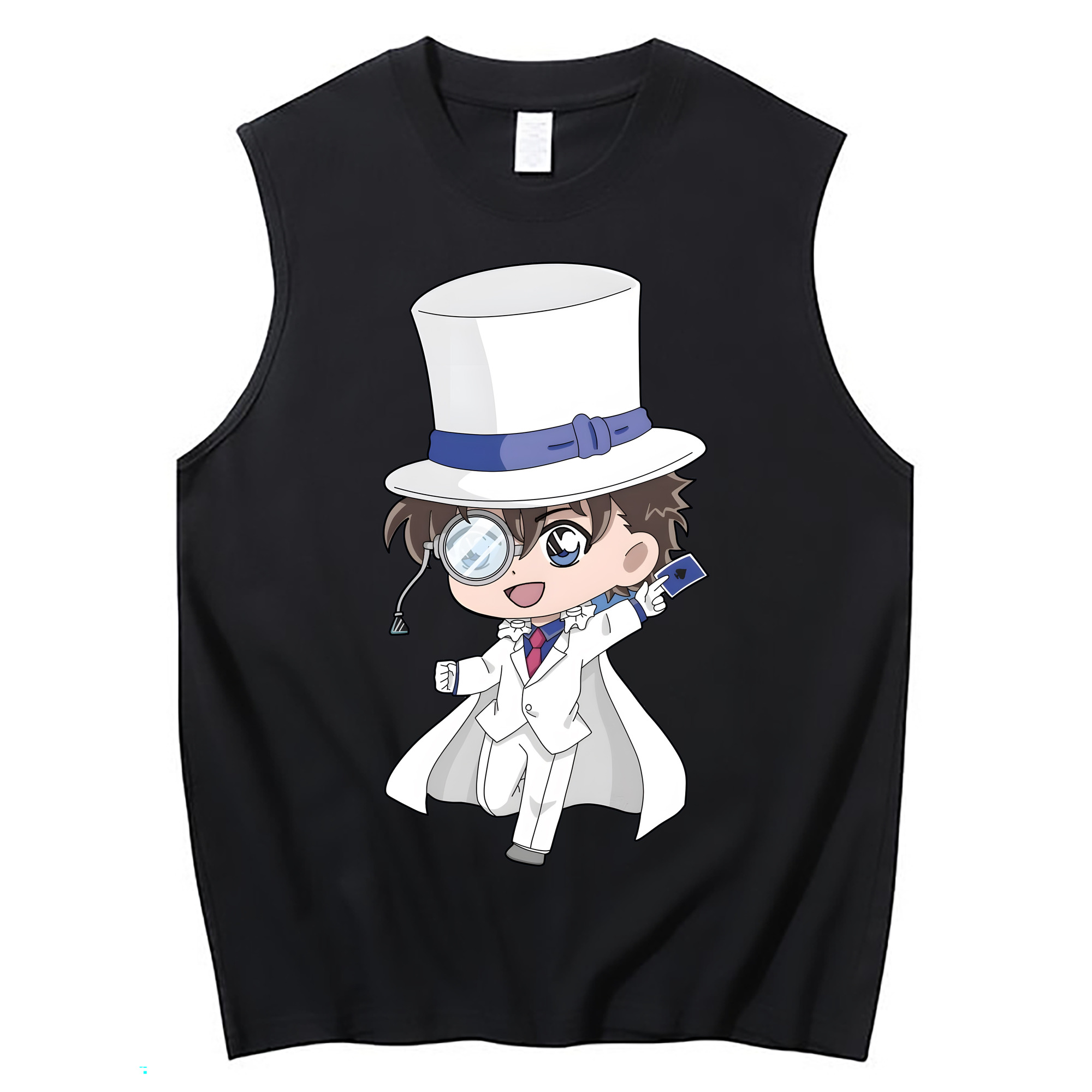 （画像用） 名探偵コナン くろば かいと Detective Conan Kuroba Kaito コットン100％タンクトップ（フロントプリント）