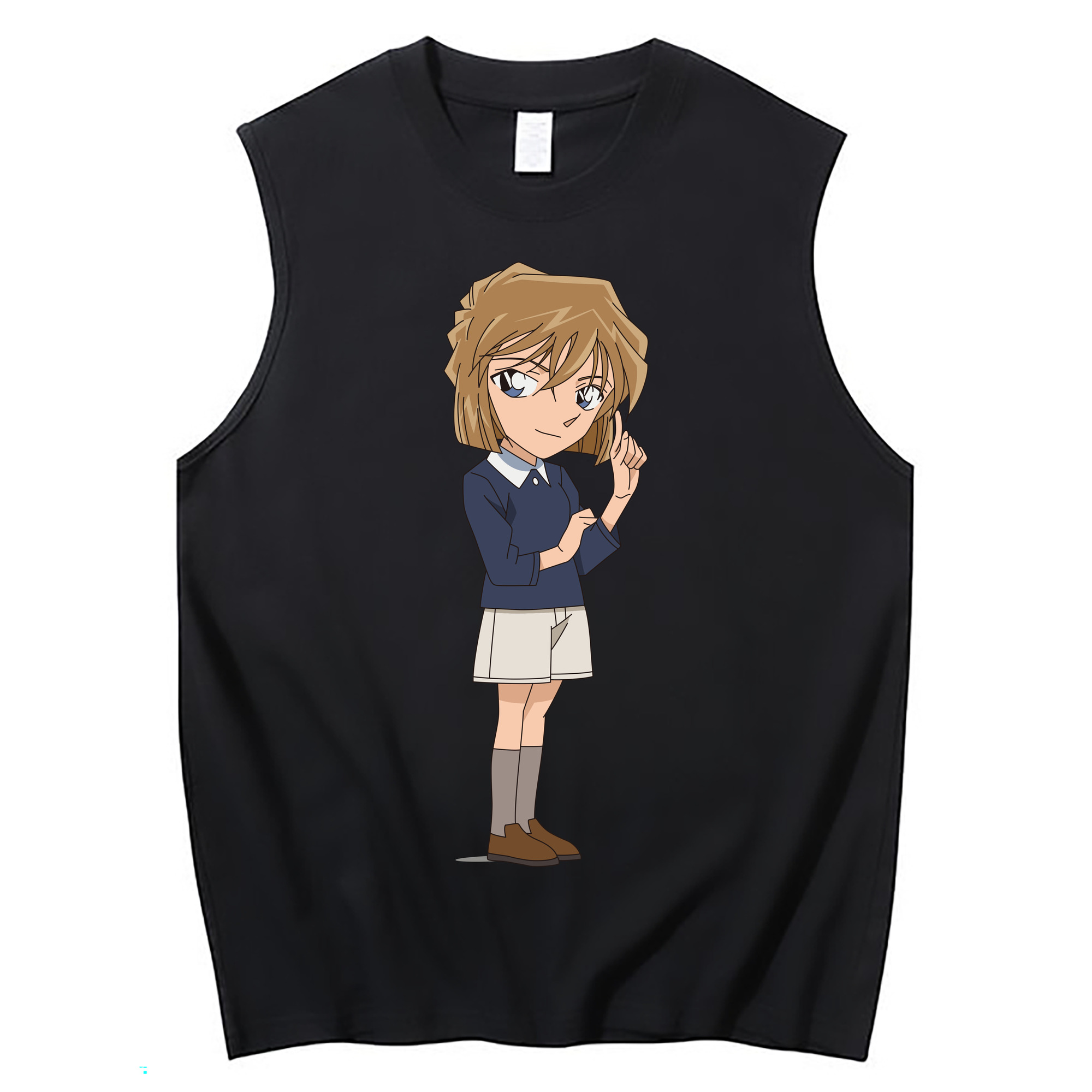 （画像用） 名探偵コナン 灰原 哀 はいばら あい Detective Conan Anita Hailey、Vi Graythorn Haibara Ai コットン100％タンクトップ（フロントプリント）