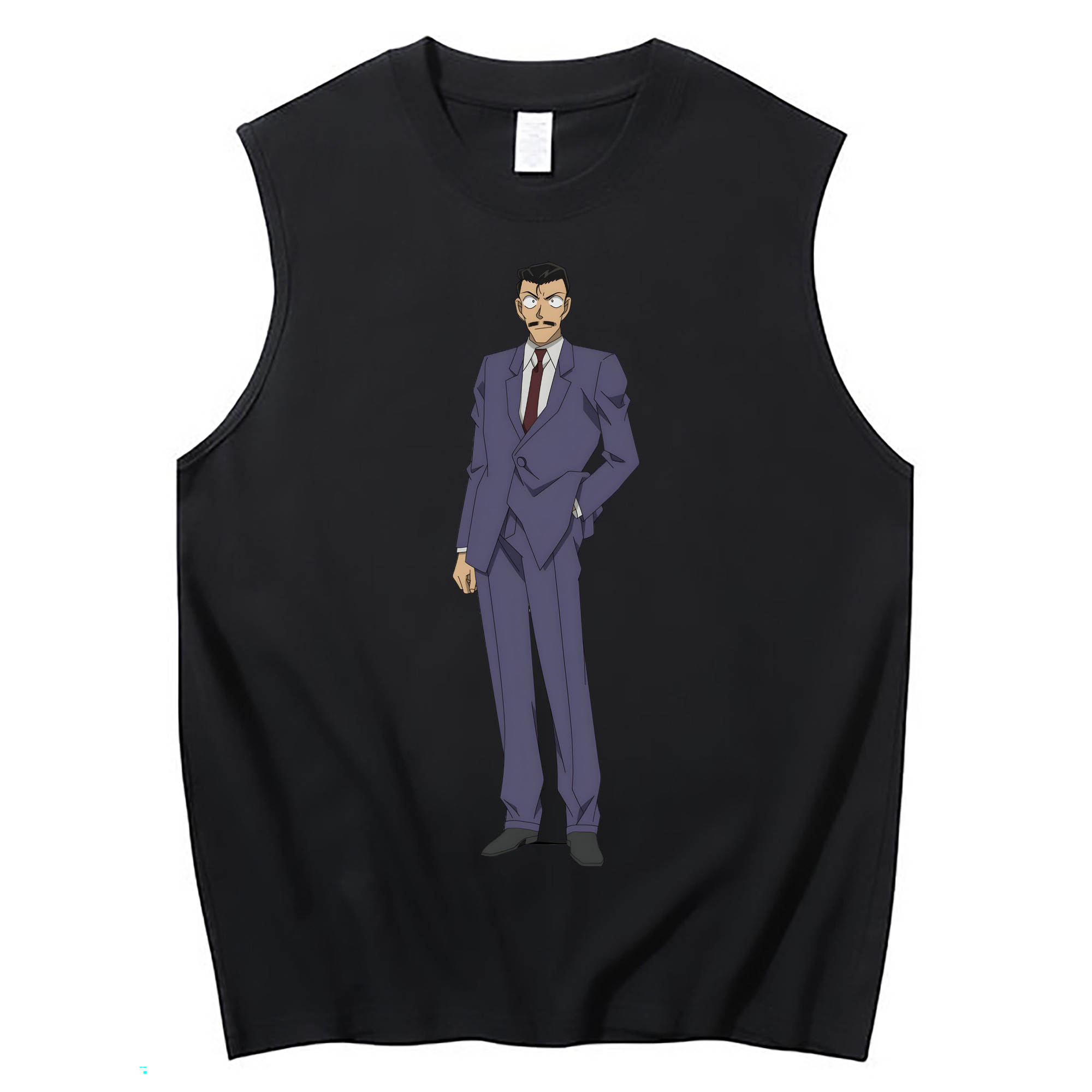 （画像用） 名探偵コナン 毛利 小五郎 もうり こごろう Detective Conan コットン100％タンクトップ（フロントプリント）