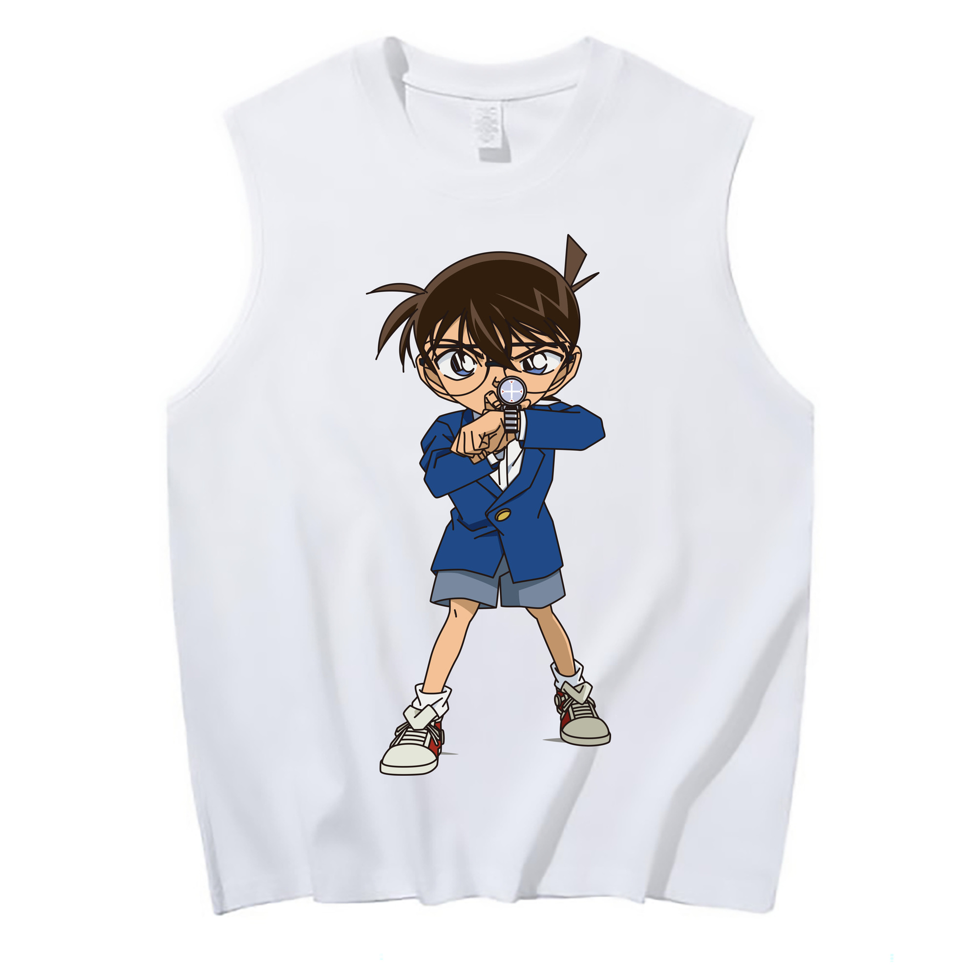 （画像用） 名探偵コナン 江戸川 コナン Detective Conan Conan Edogawa コットン100％タンクトップ（フロントプリント）