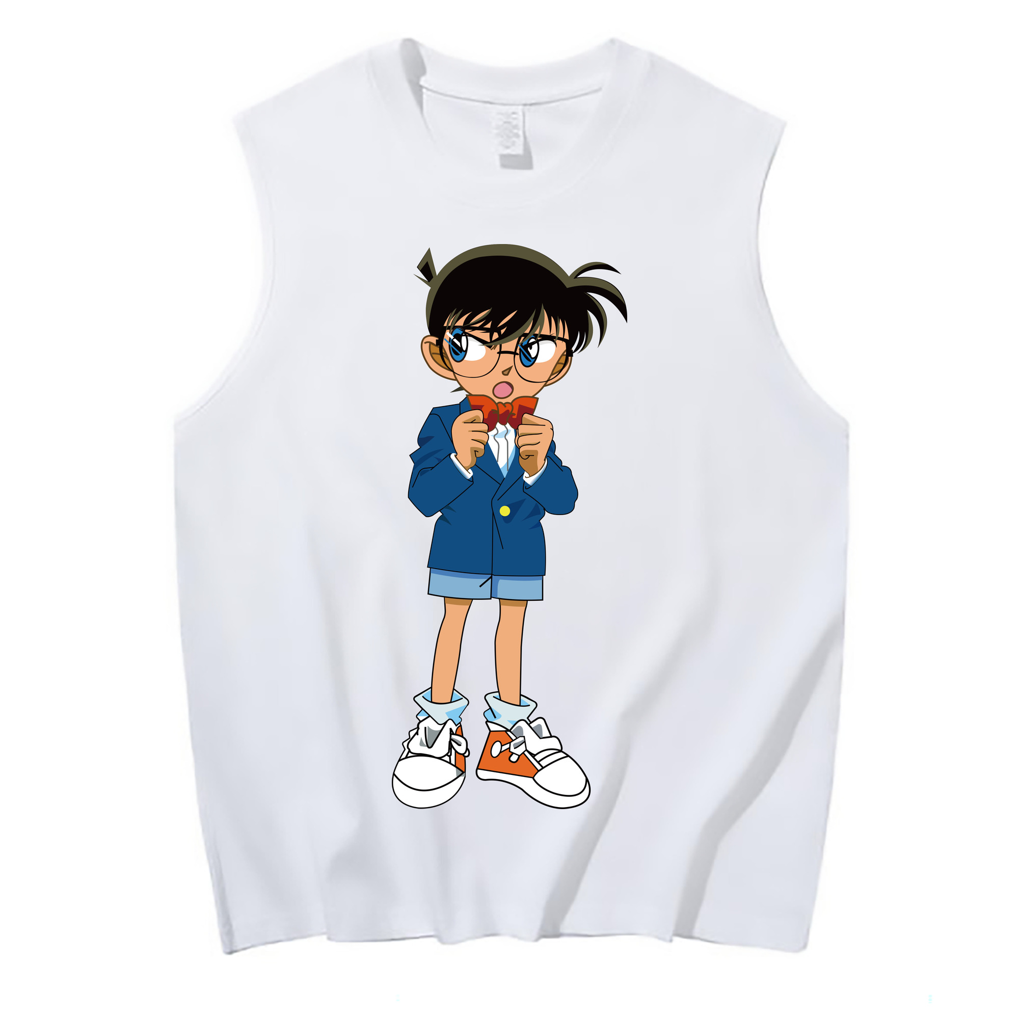 （画像用） 名探偵コナン 江戸川 コナン Detective Conan Conan Edogawa コットン100％タンクトップ（フロントプリント）