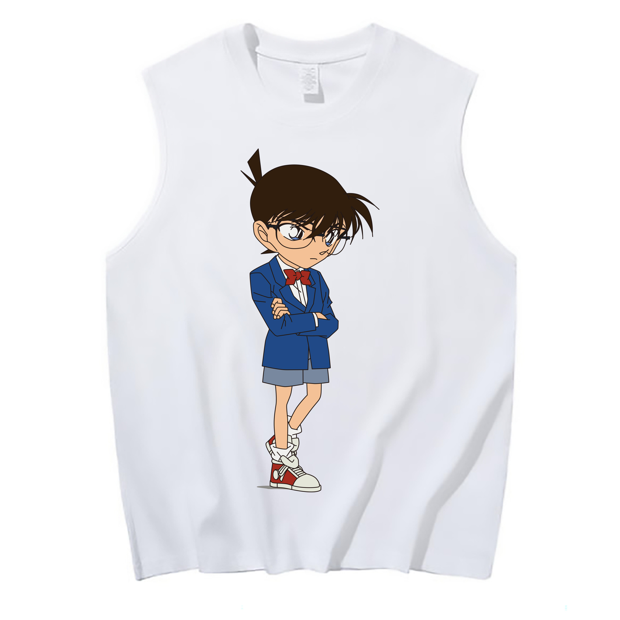 （画像用） 名探偵コナン 江戸川 コナン Detective Conan Conan Edogawa コットン100％タンクトップ（フロントプリント）