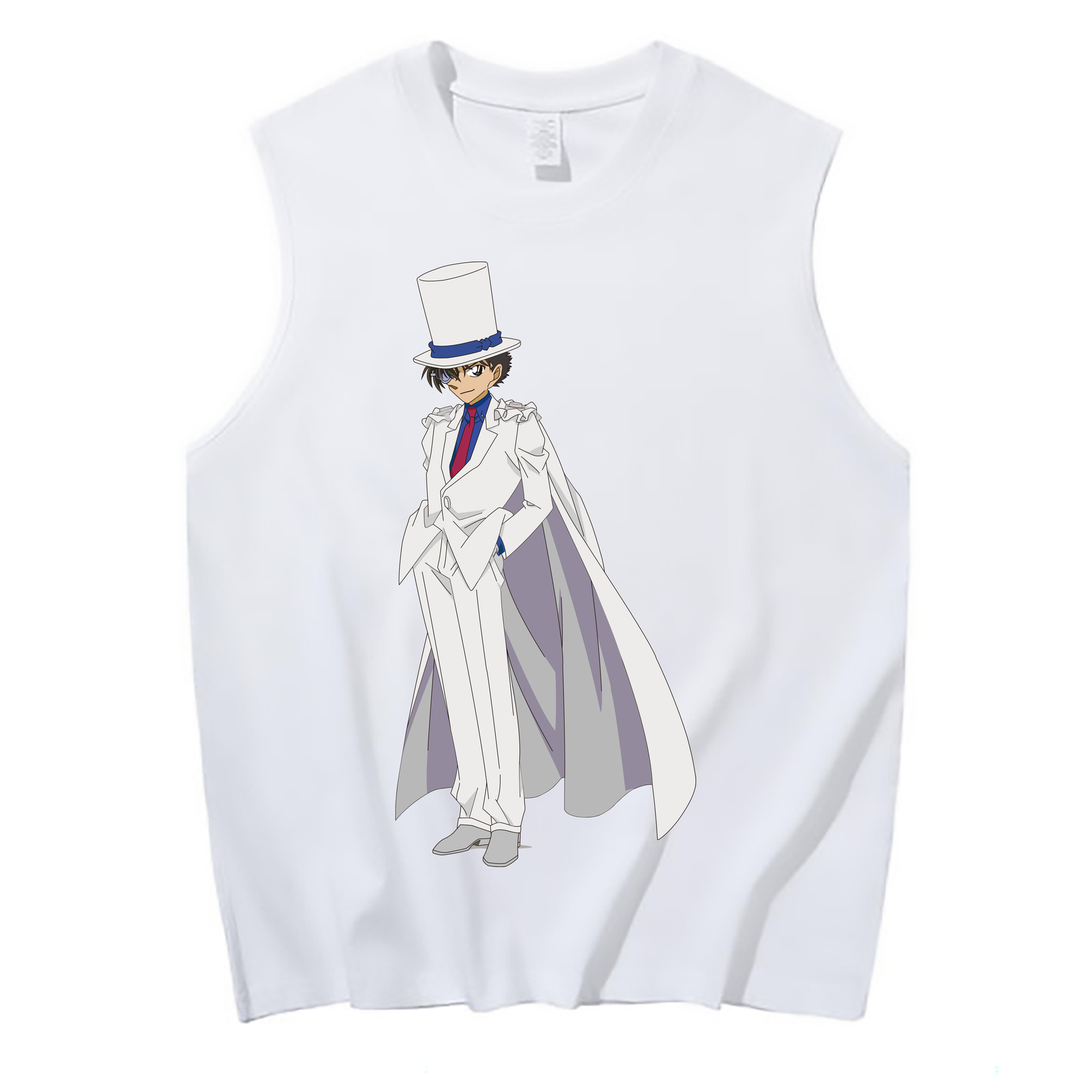 （画像用） 名探偵コナン くろば かいと Detective Conan Kuroba Kaito コットン100％タンクトップ（フロントプリント）