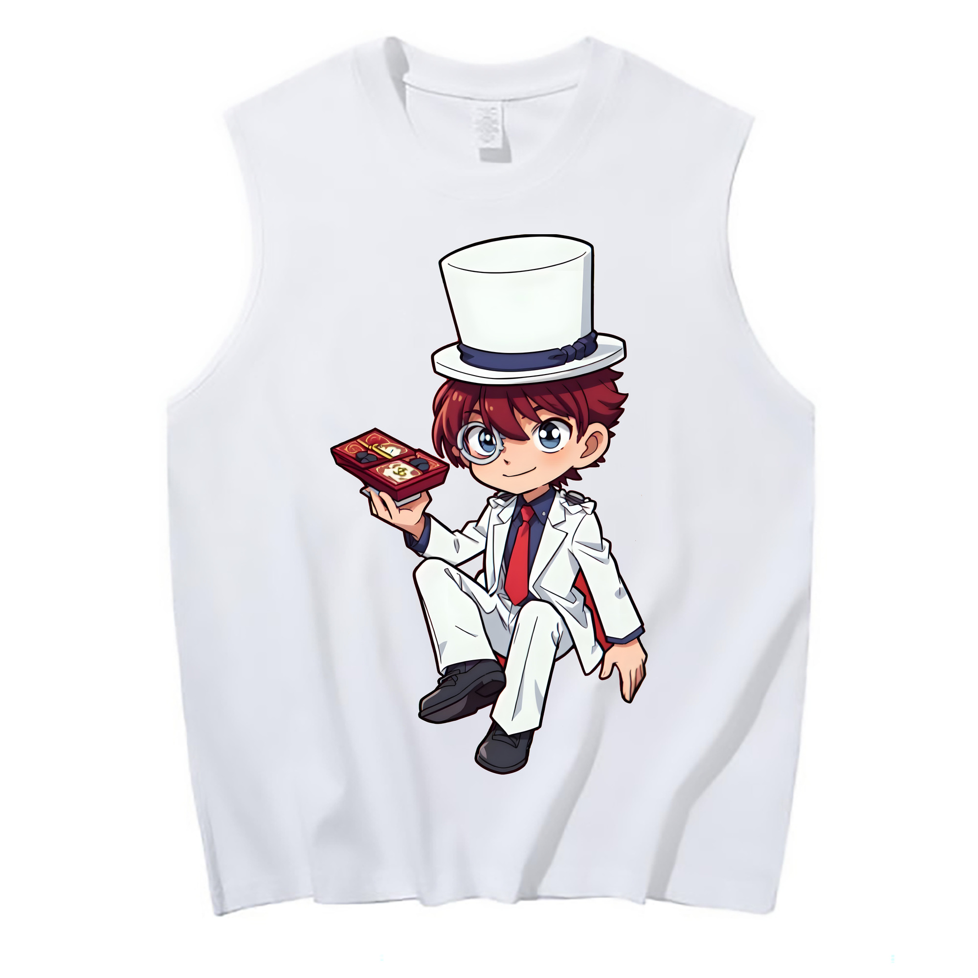 （画像用） 名探偵コナン くろば かいと Detective Conan Kuroba Kaito コットン100％タンクトップ（フロントプリント）