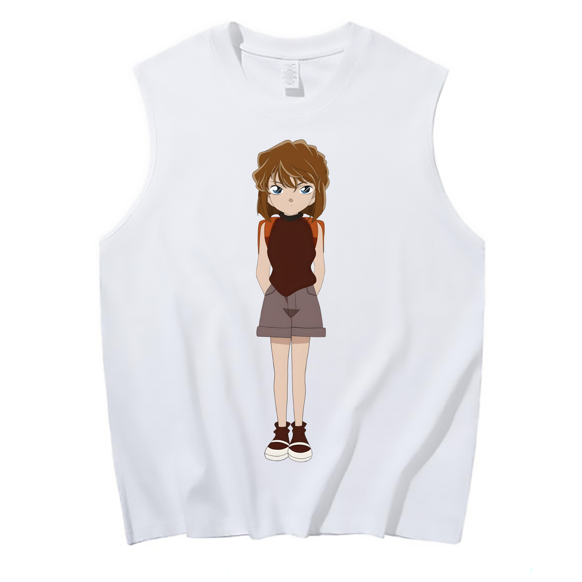 （画像用） 名探偵コナン 灰原 哀 はいばら あい Detective Conan Anita Hailey、Vi Graythorn Haibara Ai コットン100％タンクトップ（フロントプリント）