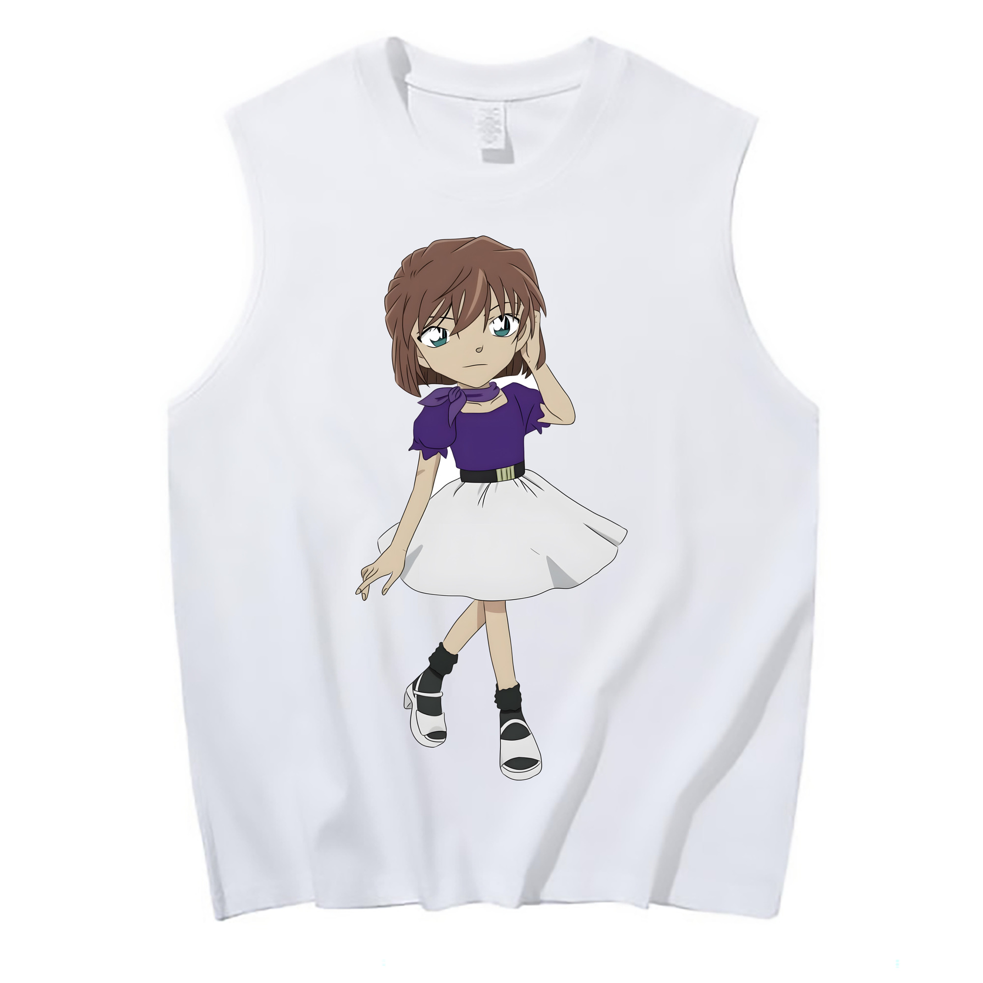 （画像用） 名探偵コナン 灰原 哀 はいばら あい Detective Conan Anita Hailey、Vi Graythorn Haibara Ai コットン100％タンクトップ（フロントプリント）