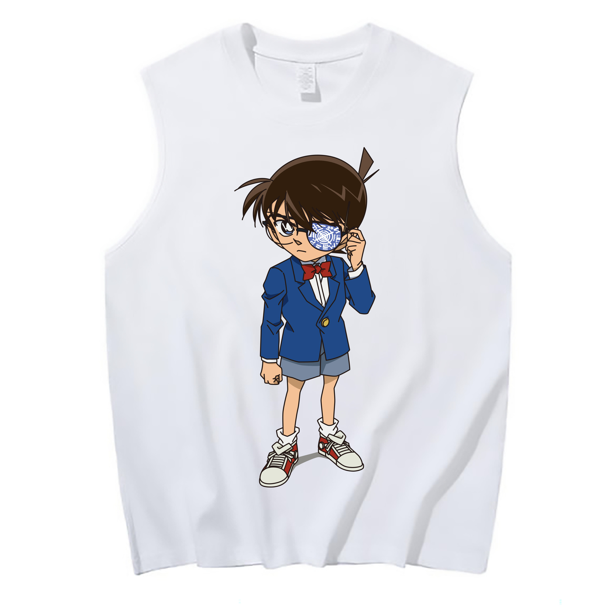 （画像用） 名探偵コナン 江戸川 コナン Detective Conan Conan Edogawa コットン100％タンクトップ（フロントプリント）