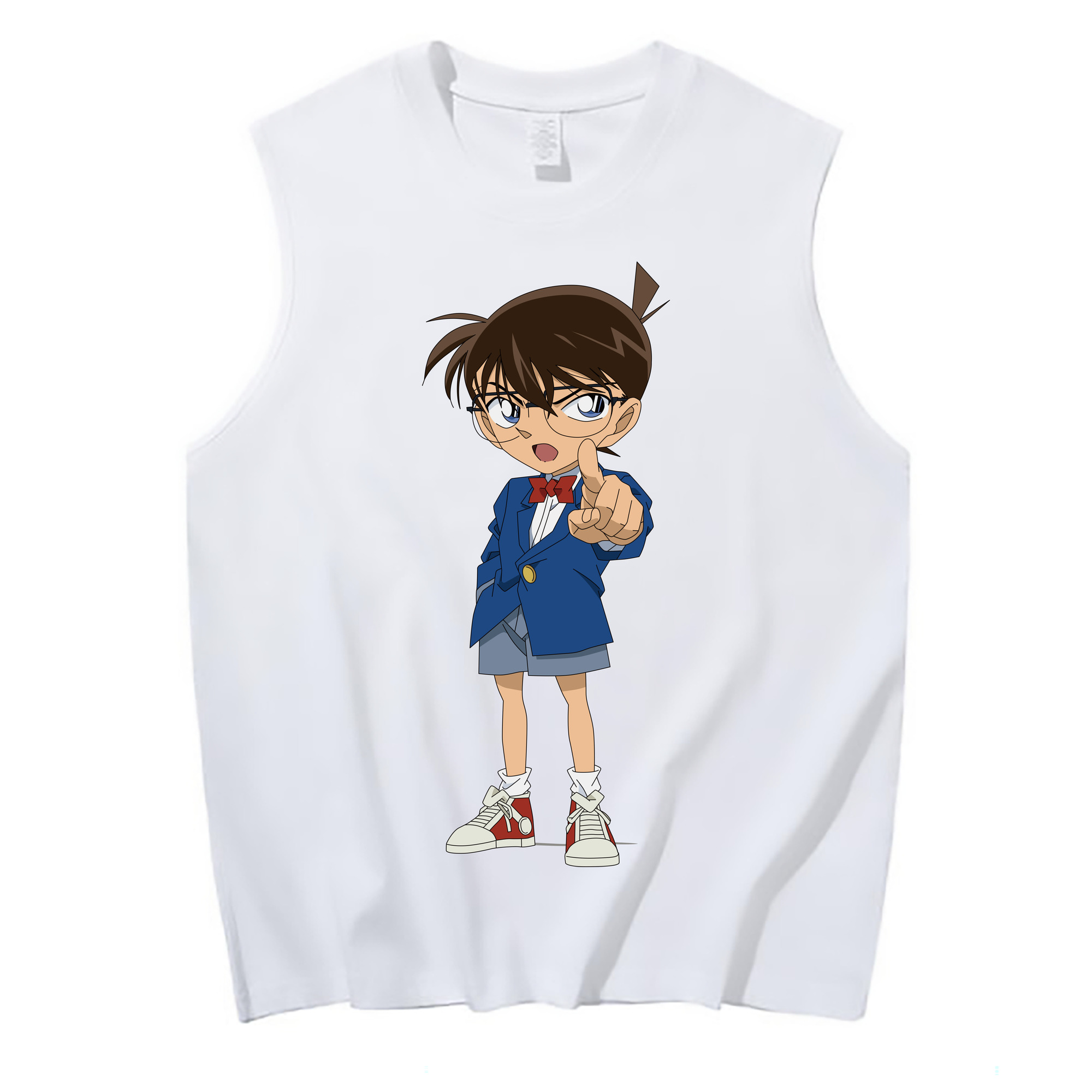 （画像用） 名探偵コナン 江戸川 コナン Detective Conan Conan Edogawa コットン100％タンクトップ（フロントプリント）