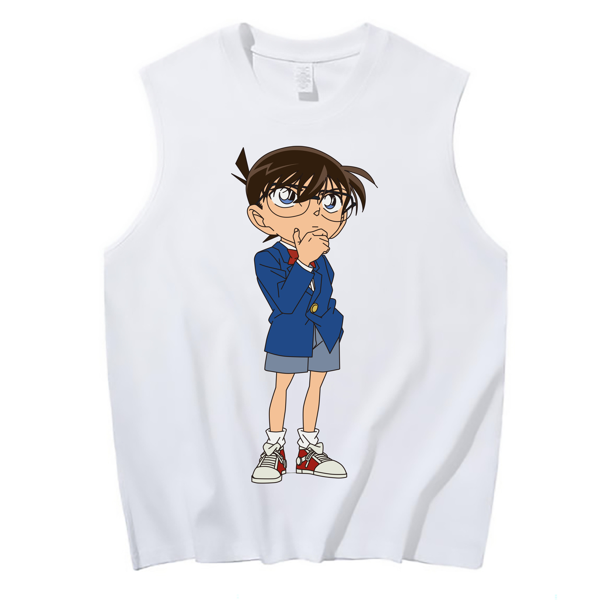 （画像用） 名探偵コナン 江戸川 コナン Detective Conan Conan Edogawa コットン100％タンクトップ（フロントプリント）