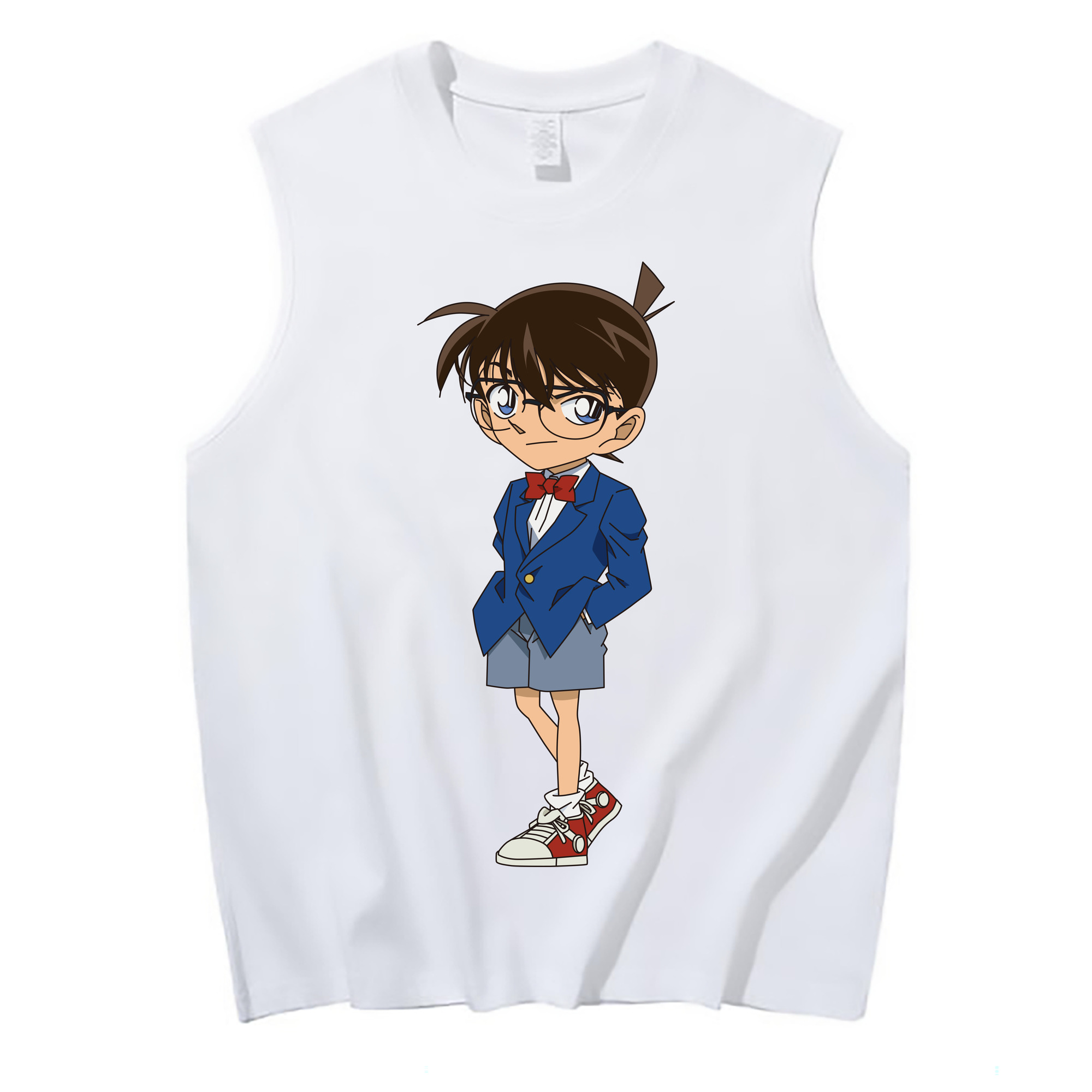 （画像用） 名探偵コナン 江戸川 コナン Detective Conan Conan Edogawa コットン100％タンクトップ（フロントプリント）