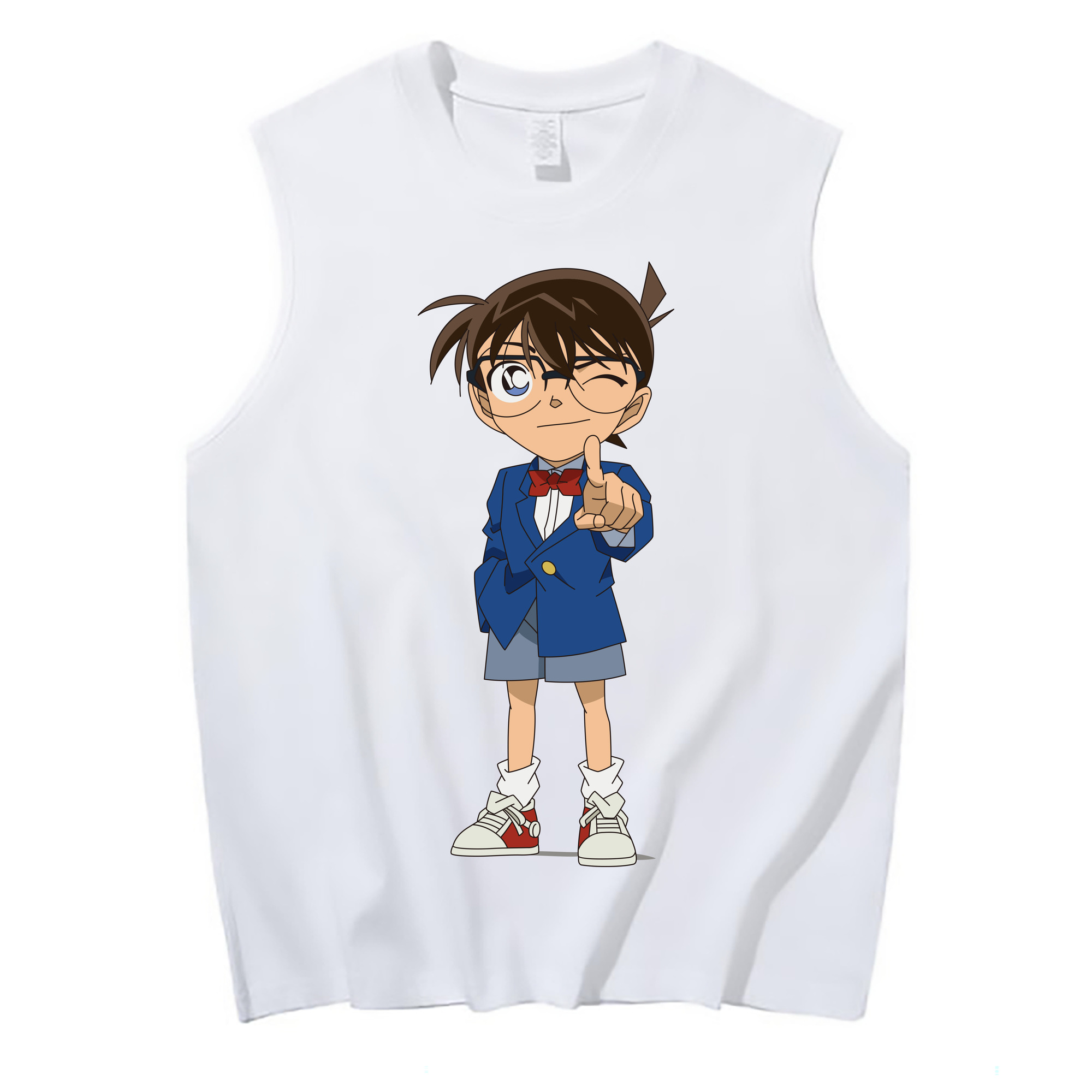（画像用） 名探偵コナン 江戸川 コナン Detective Conan Conan Edogawa コットン100％タンクトップ（フロントプリント）