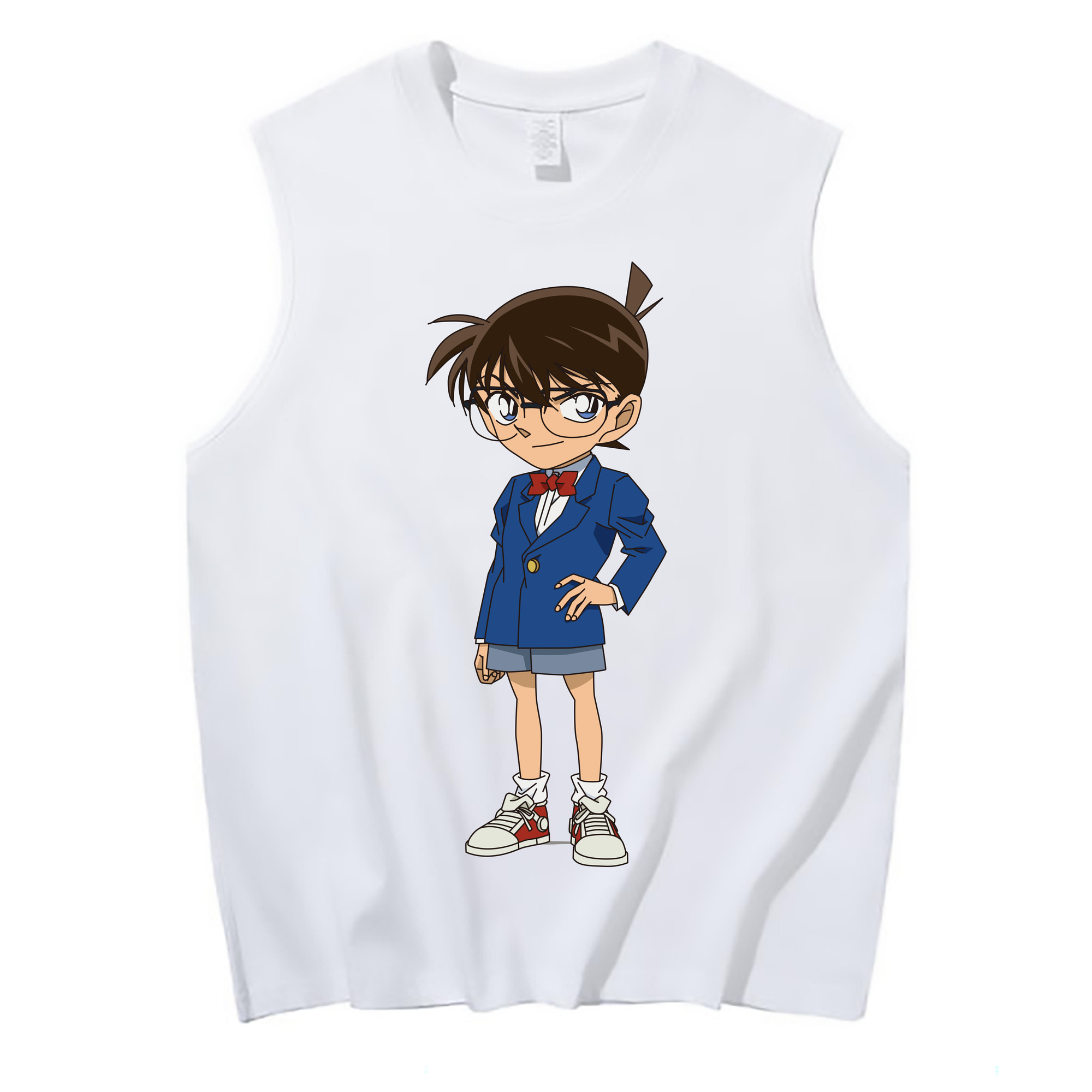 （画像用） 名探偵コナン 江戸川 コナン Detective Conan Conan Edogawa コットン100％タンクトップ（フロントプリント）