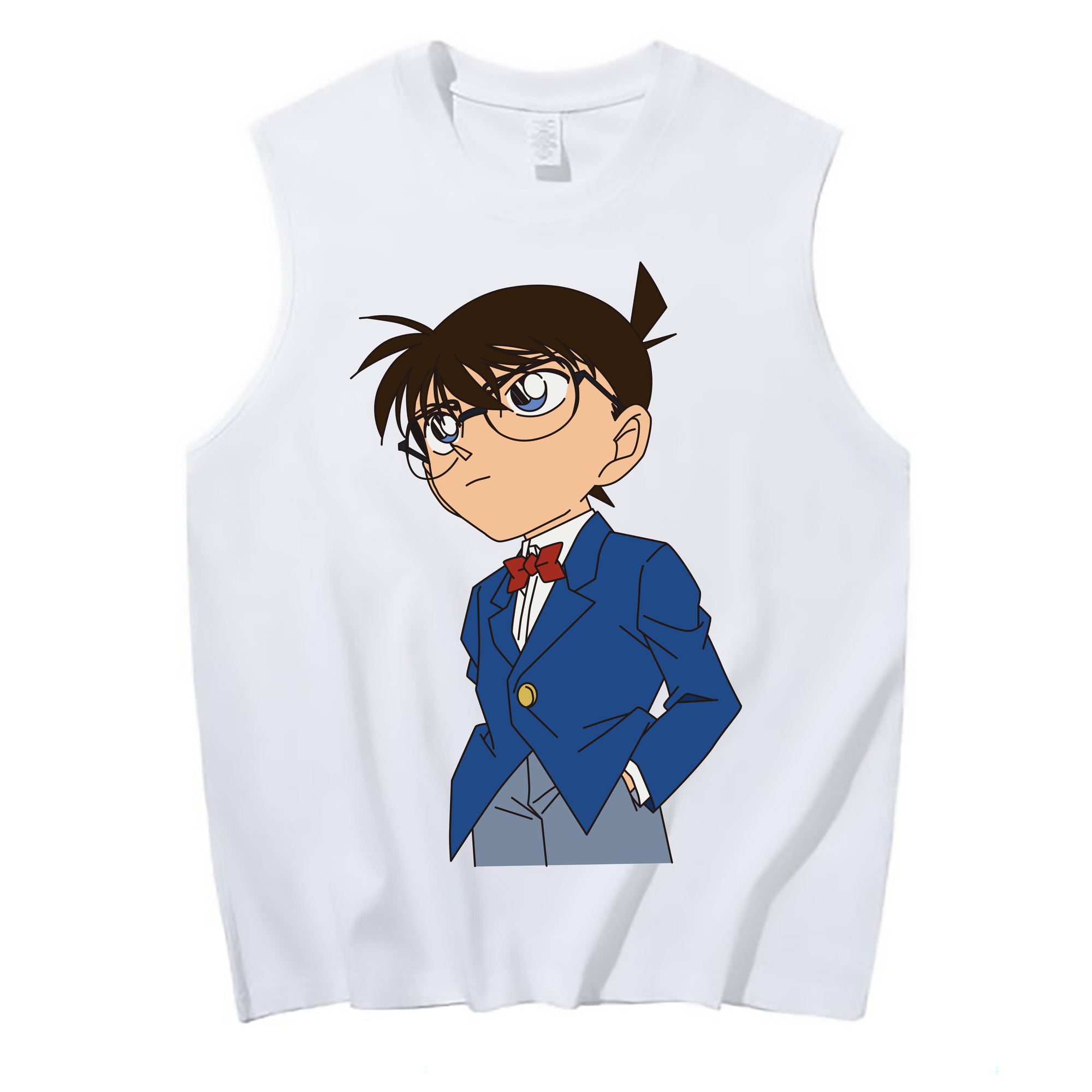 （画像用） 名探偵コナン 江戸川 コナン Detective Conan Conan Edogawa コットン100％タンクトップ（フロントプリント）