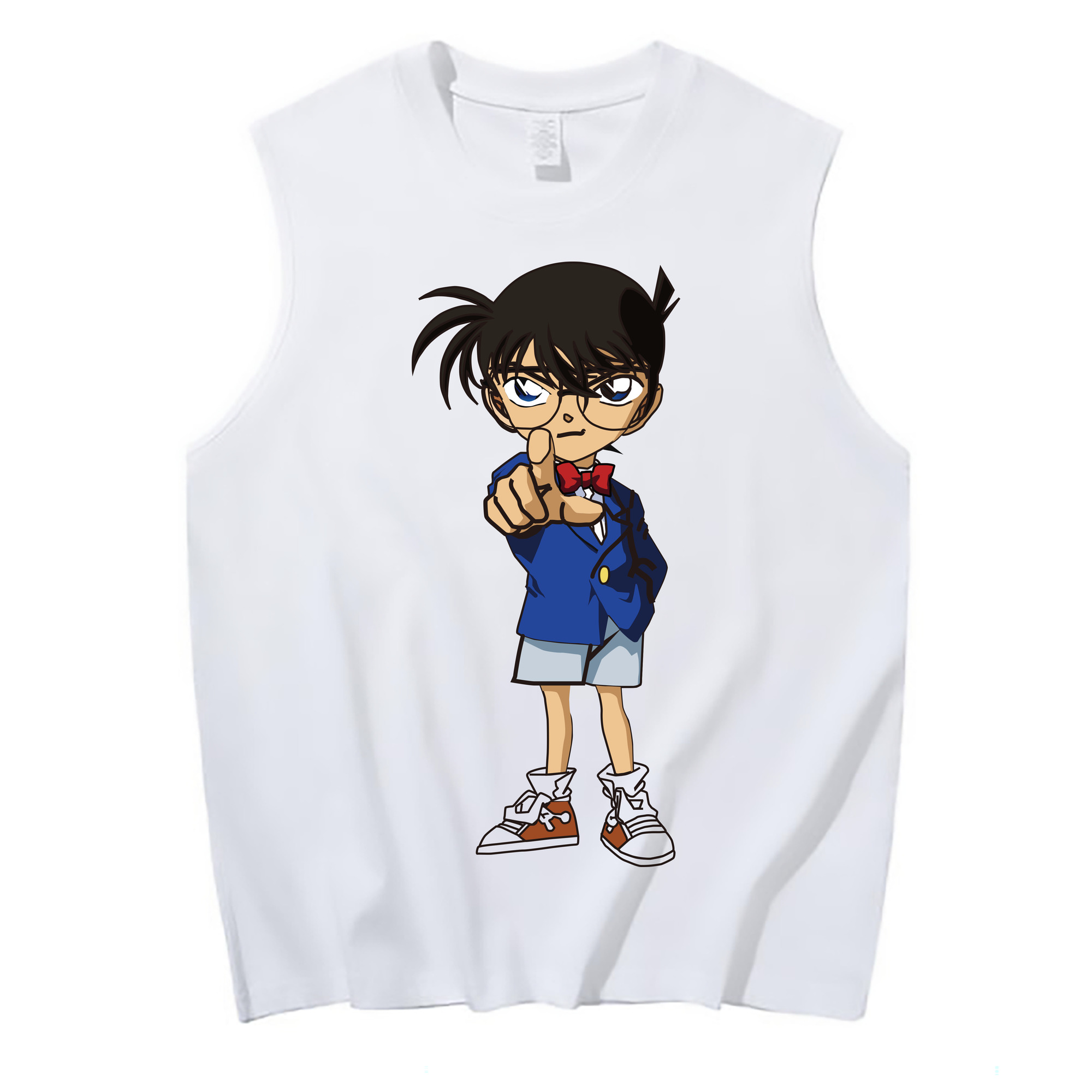 （画像用） 名探偵コナン 江戸川 コナン Detective Conan Conan Edogawa コットン100％タンクトップ（フロントプリント）
