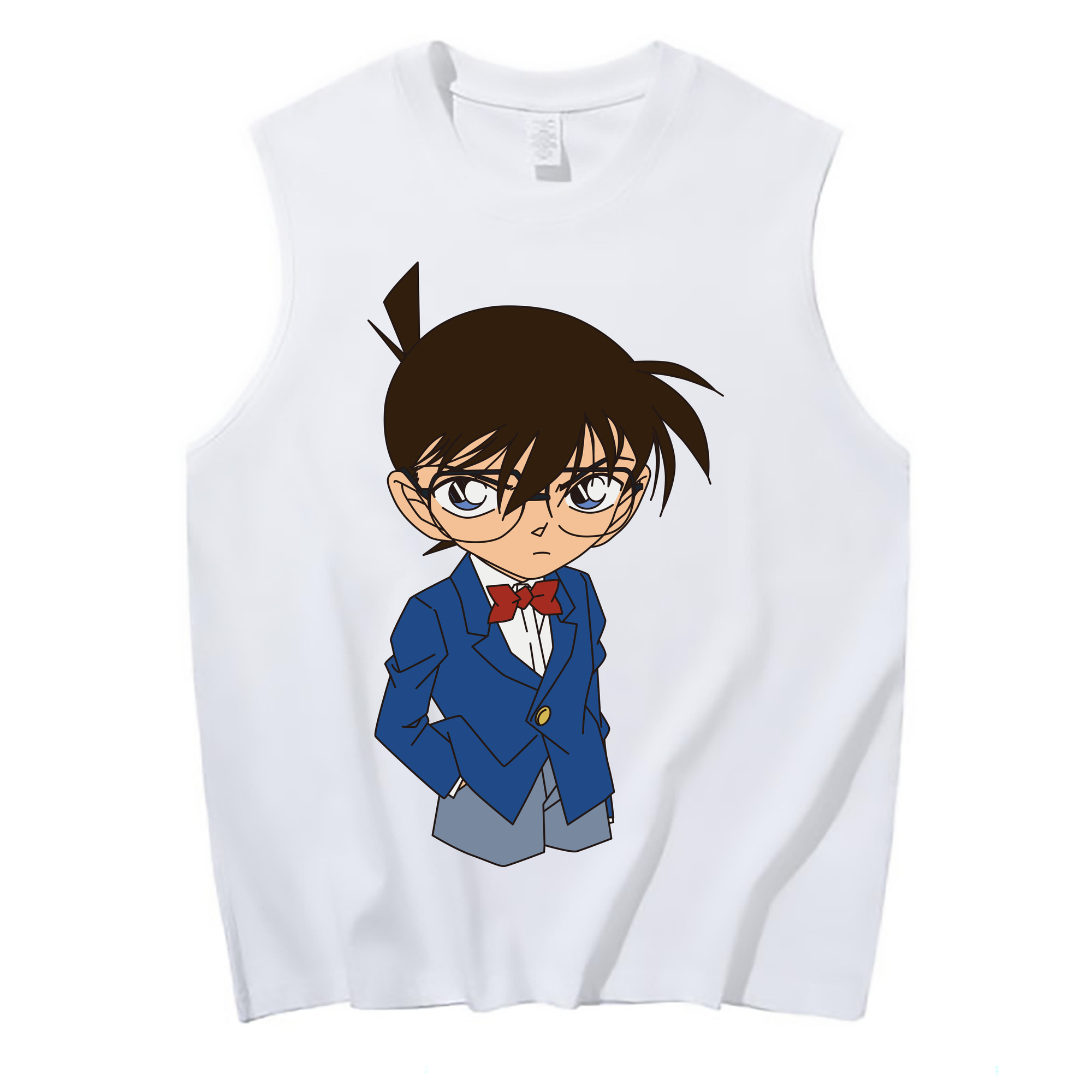 （画像用） 名探偵コナン 江戸川 コナン Detective Conan Conan Edogawa コットン100％タンクトップ（フロントプリント）