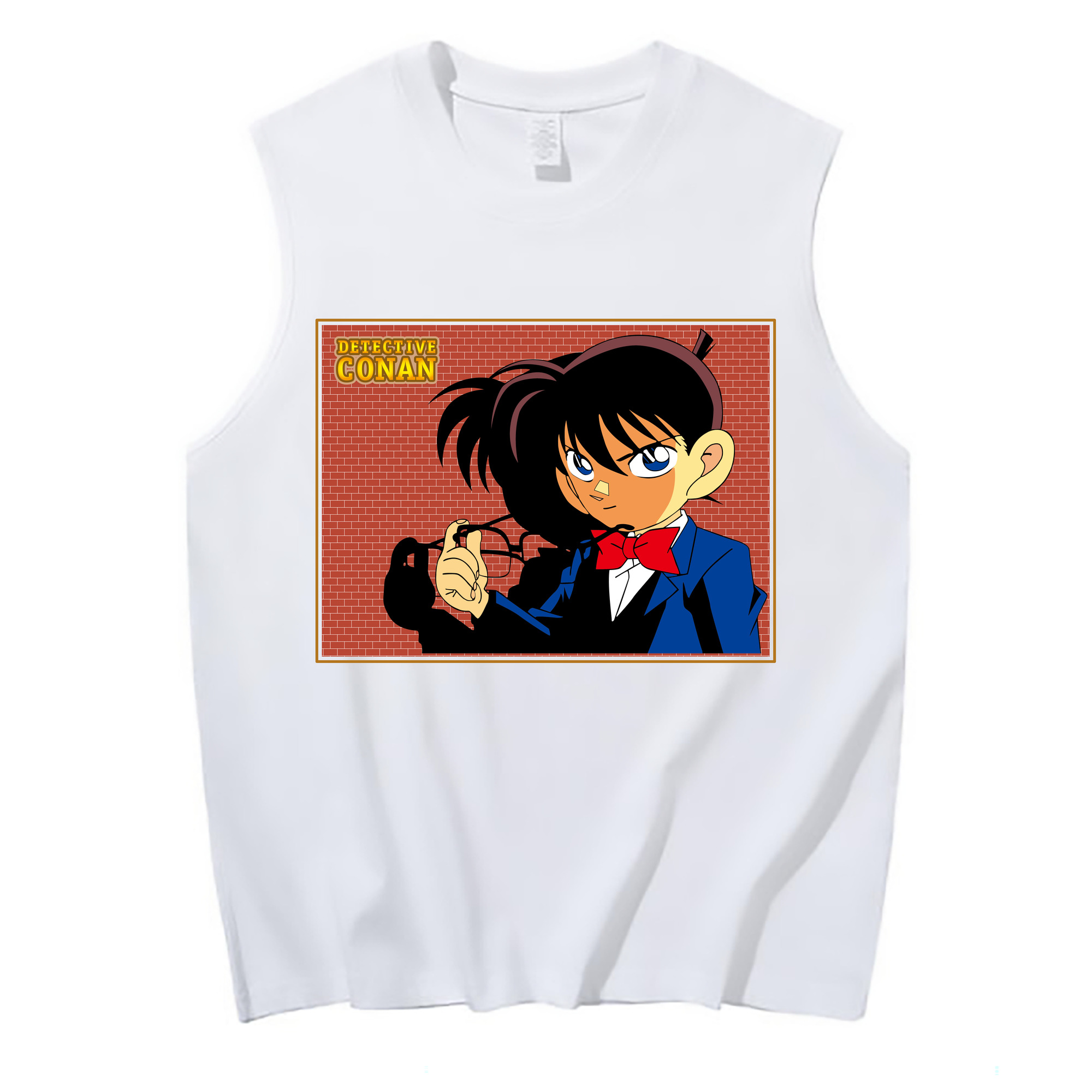 （画像用） 名探偵コナン 江戸川 コナン Detective Conan Conan Edogawa コットン100％タンクトップ（フロントプリント）