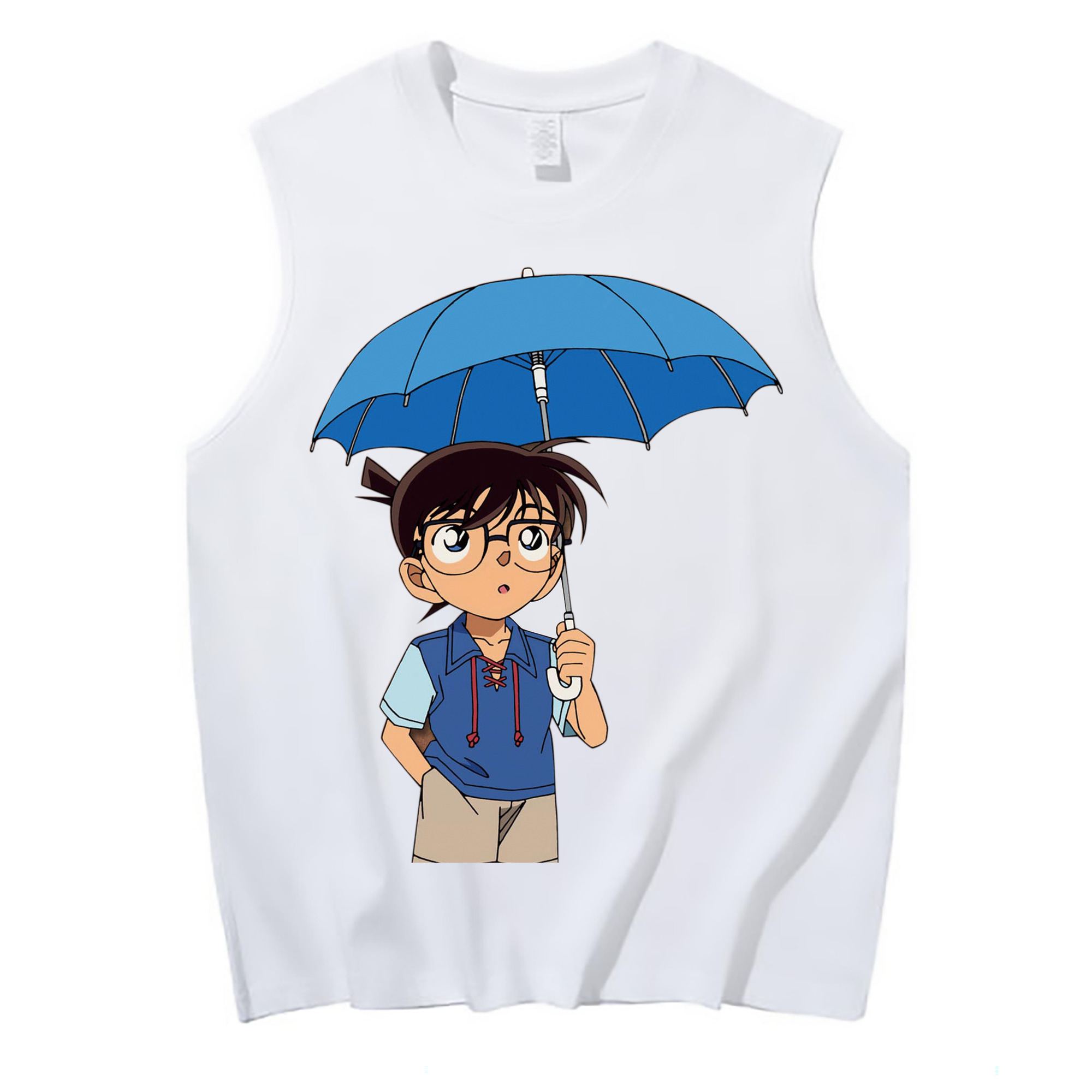 （画像用） 名探偵コナン 江戸川 コナン Detective Conan Conan Edogawa コットン100％タンクトップ（フロントプリント）