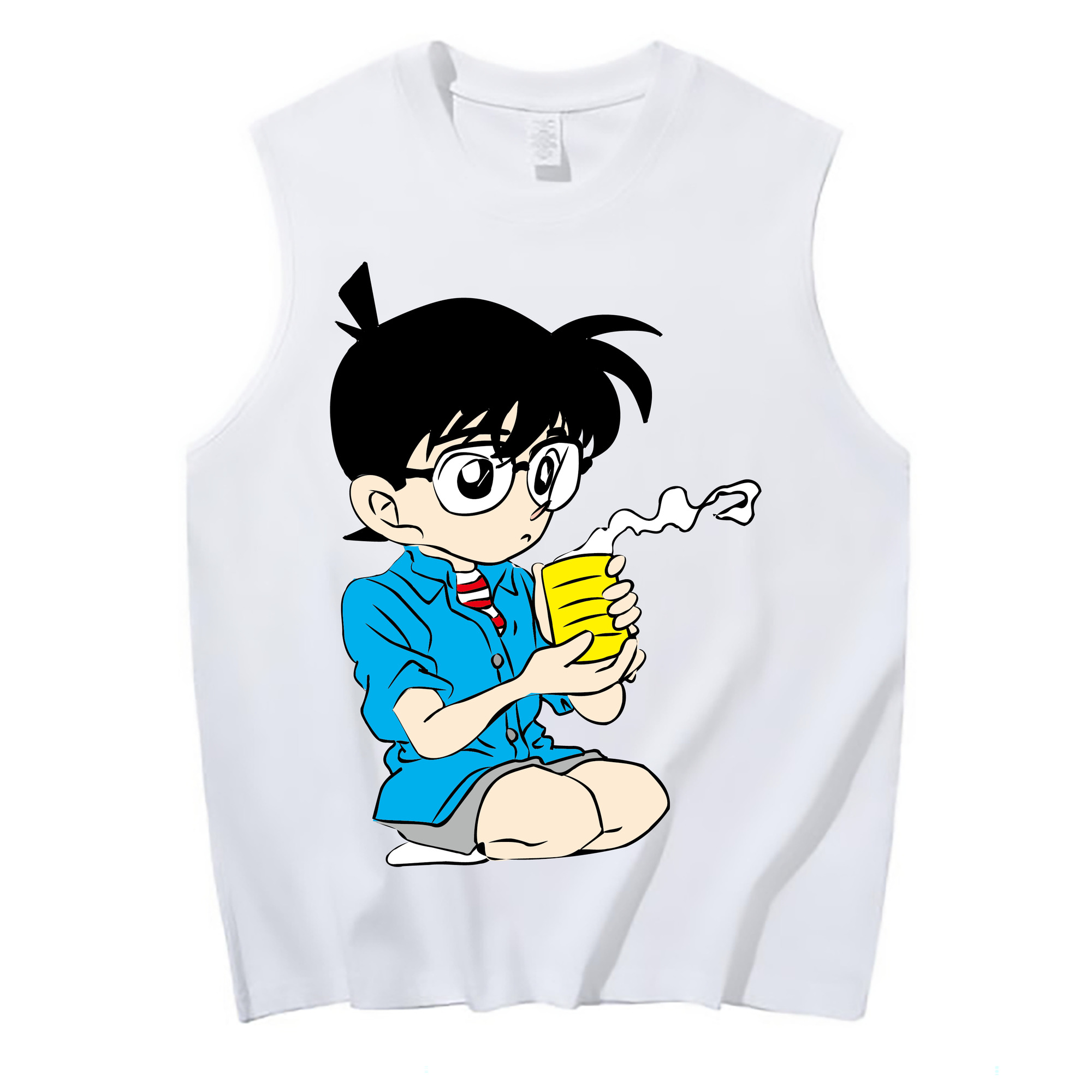 （画像用） 名探偵コナン 江戸川 コナン Detective Conan Conan Edogawa コットン100％タンクトップ（フロントプリント）