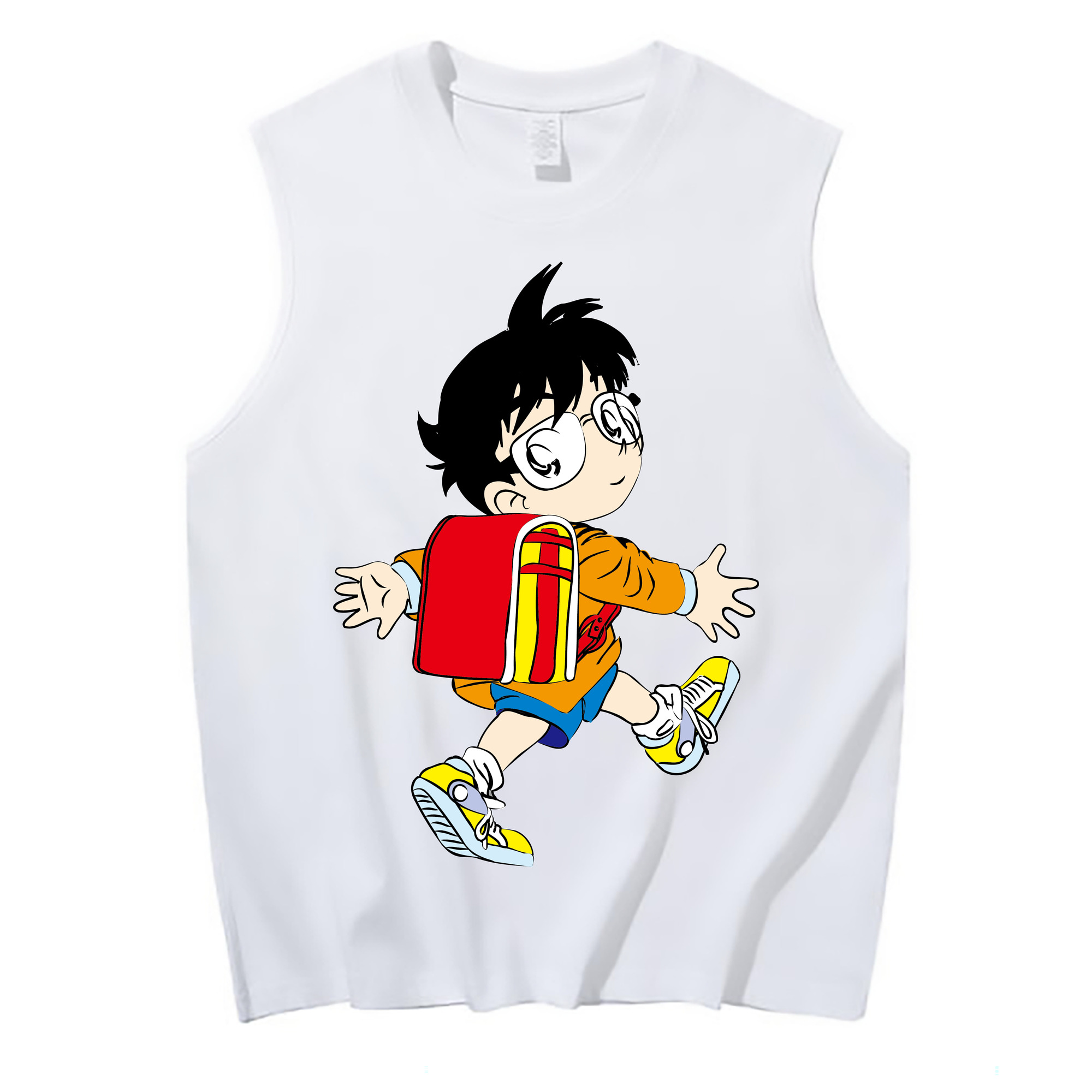 （画像用） 名探偵コナン 江戸川 コナン Detective Conan Conan Edogawa コットン100％タンクトップ（フロントプリント）