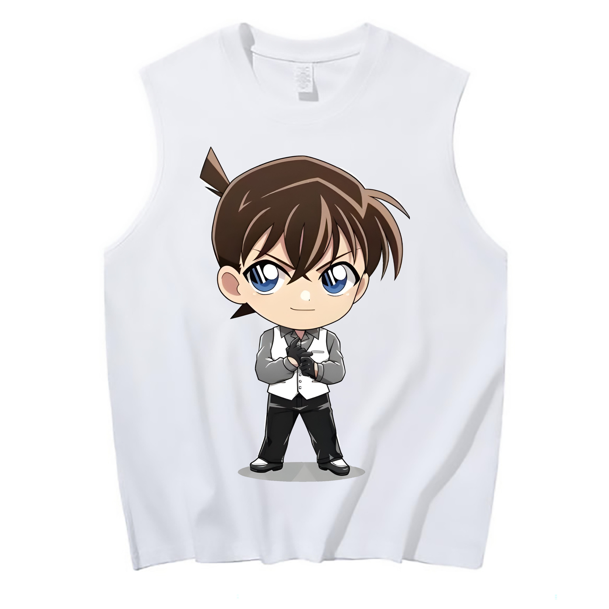 （画像用） 名探偵コナン 江戸川 コナン Detective Conan Conan Edogawa コットン100％タンクトップ（フロントプリント）