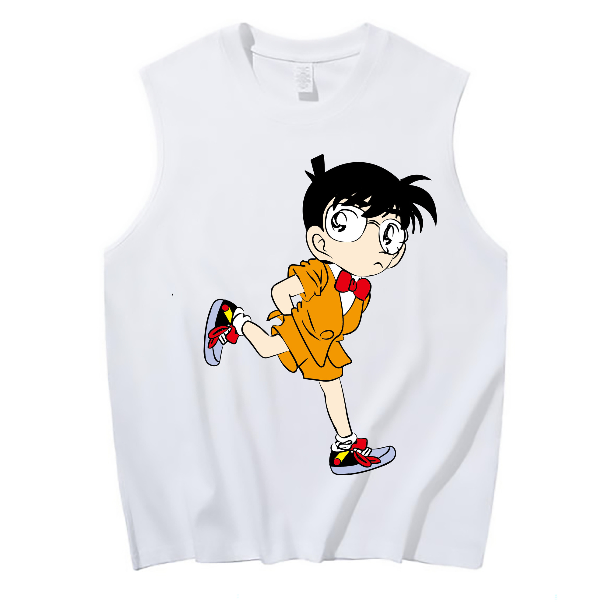 （画像用） 名探偵コナン 江戸川 コナン Detective Conan Conan Edogawa コットン100％タンクトップ（フロントプリント）