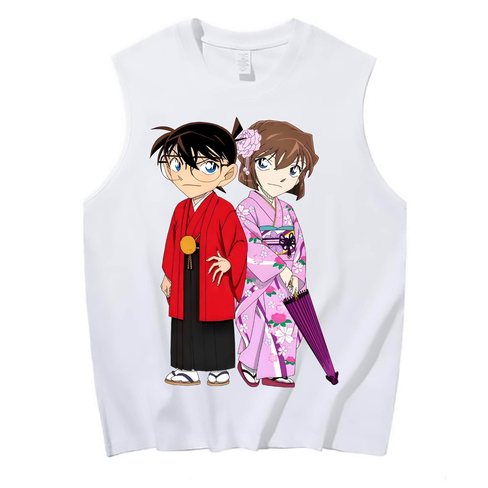 （画像用） 名探偵コナン 江戸川 コナン Detective Conan Conan Edogawa コットン100％タンクトップ（フロントプリント）