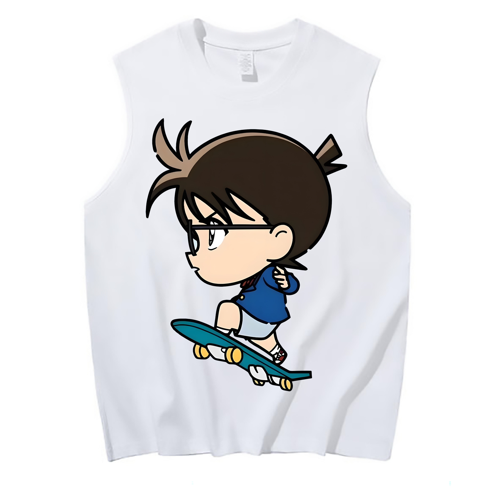 （画像用） 名探偵コナン 江戸川 コナン Detective Conan Conan Edogawa コットン100％タンクトップ（フロントプリント）