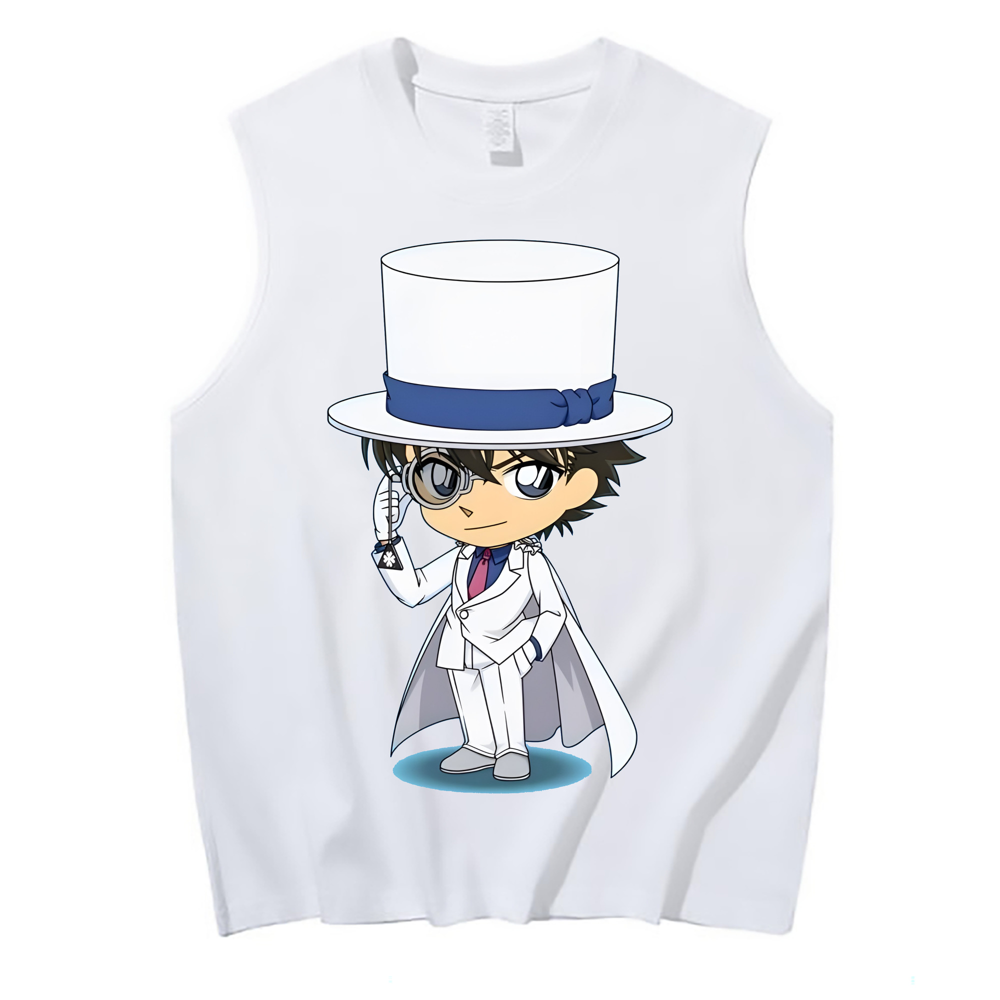（画像用） 名探偵コナン くろば かいと Detective Conan Kuroba Kaito コットン100％タンクトップ（フロントプリント）