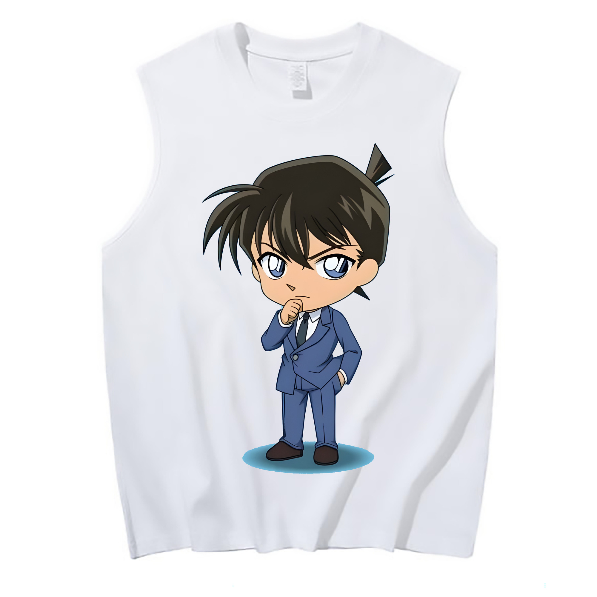 （画像用） 名探偵コナン 江戸川 コナン Detective Conan Conan Edogawa コットン100％タンクトップ（フロントプリント）