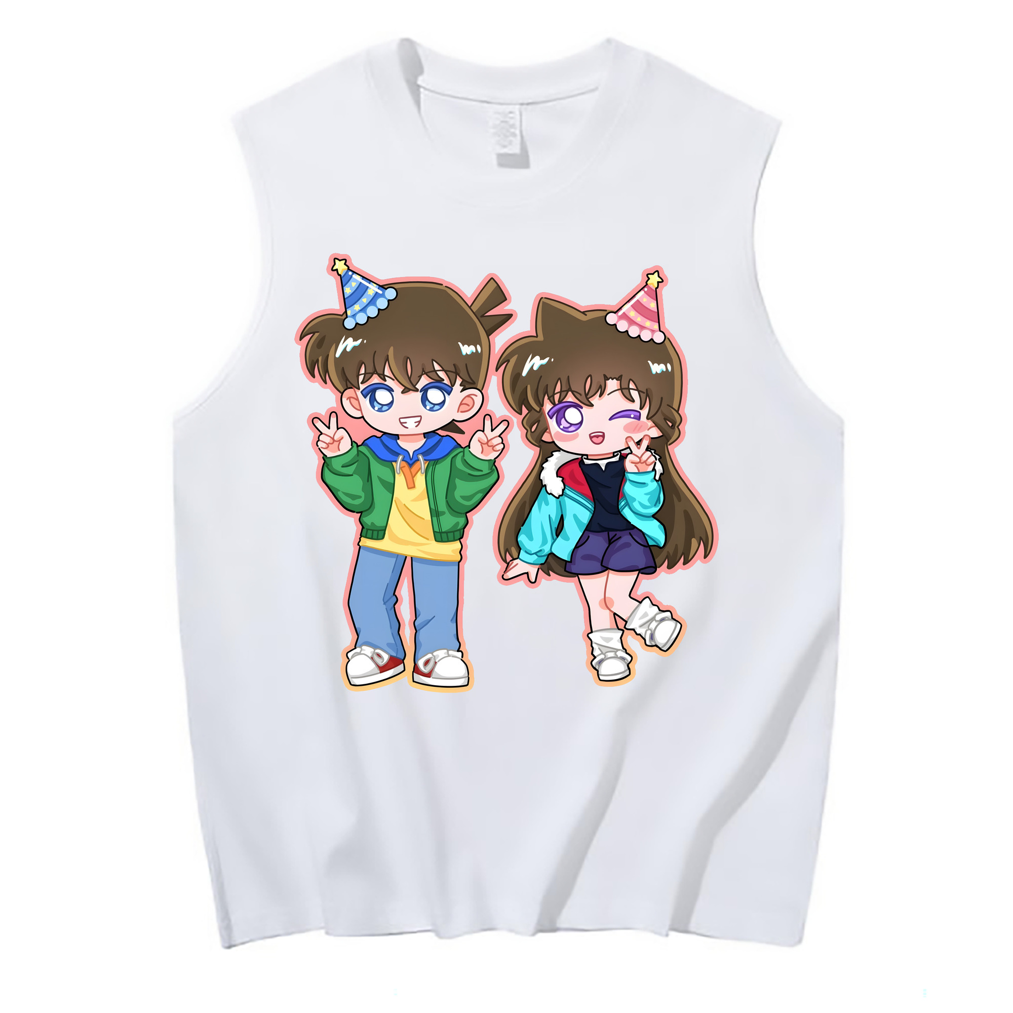 （画像用） 名探偵コナン 毛利 蘭 もうり らん、モーリ ラン Detective Conan Rachel Moore コットン100％タンクトップ（フロントプリント）