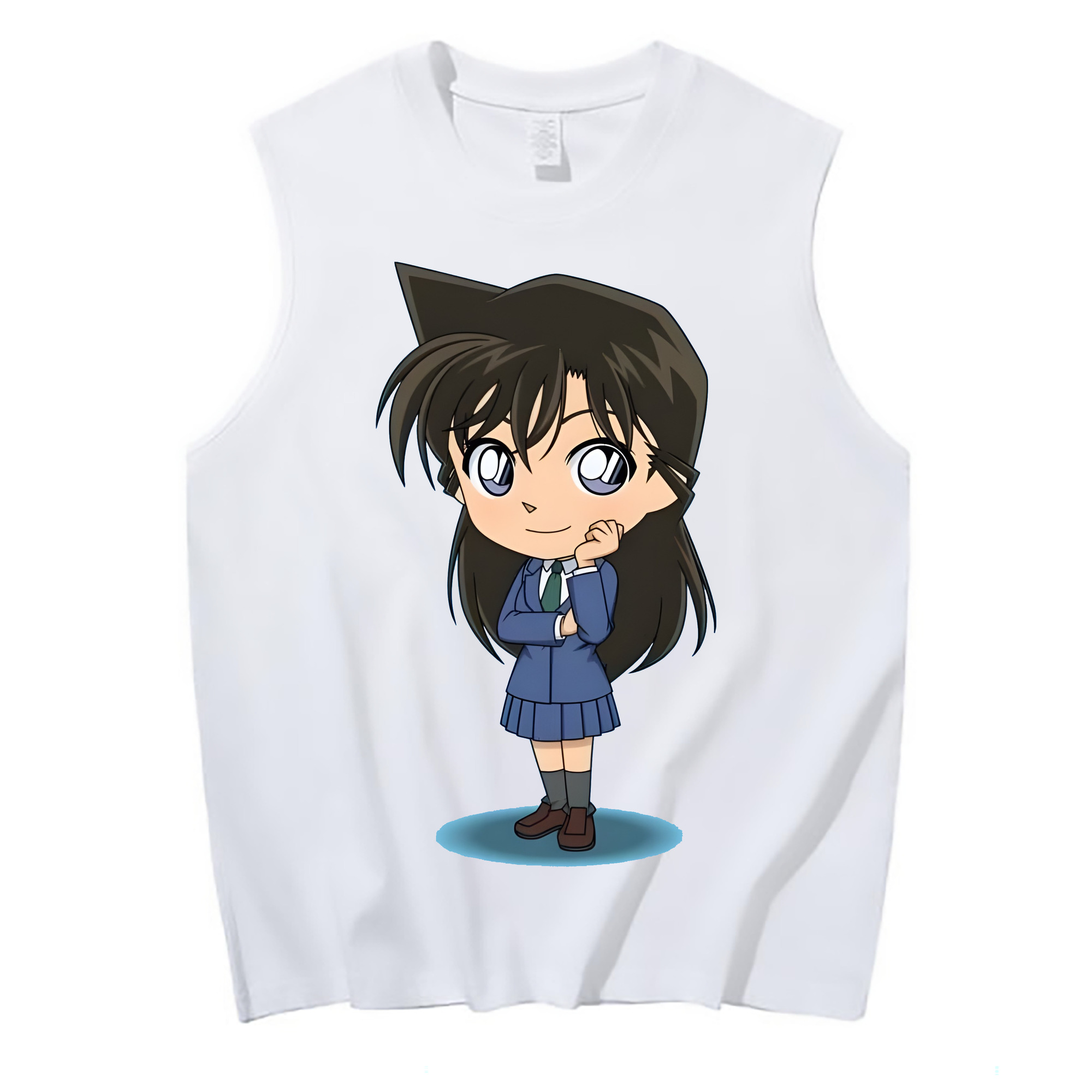 （画像用） 名探偵コナン 毛利 蘭 もうり らん、モーリ ラン Detective Conan Rachel Moore コットン100％タンクトップ（フロントプリント）