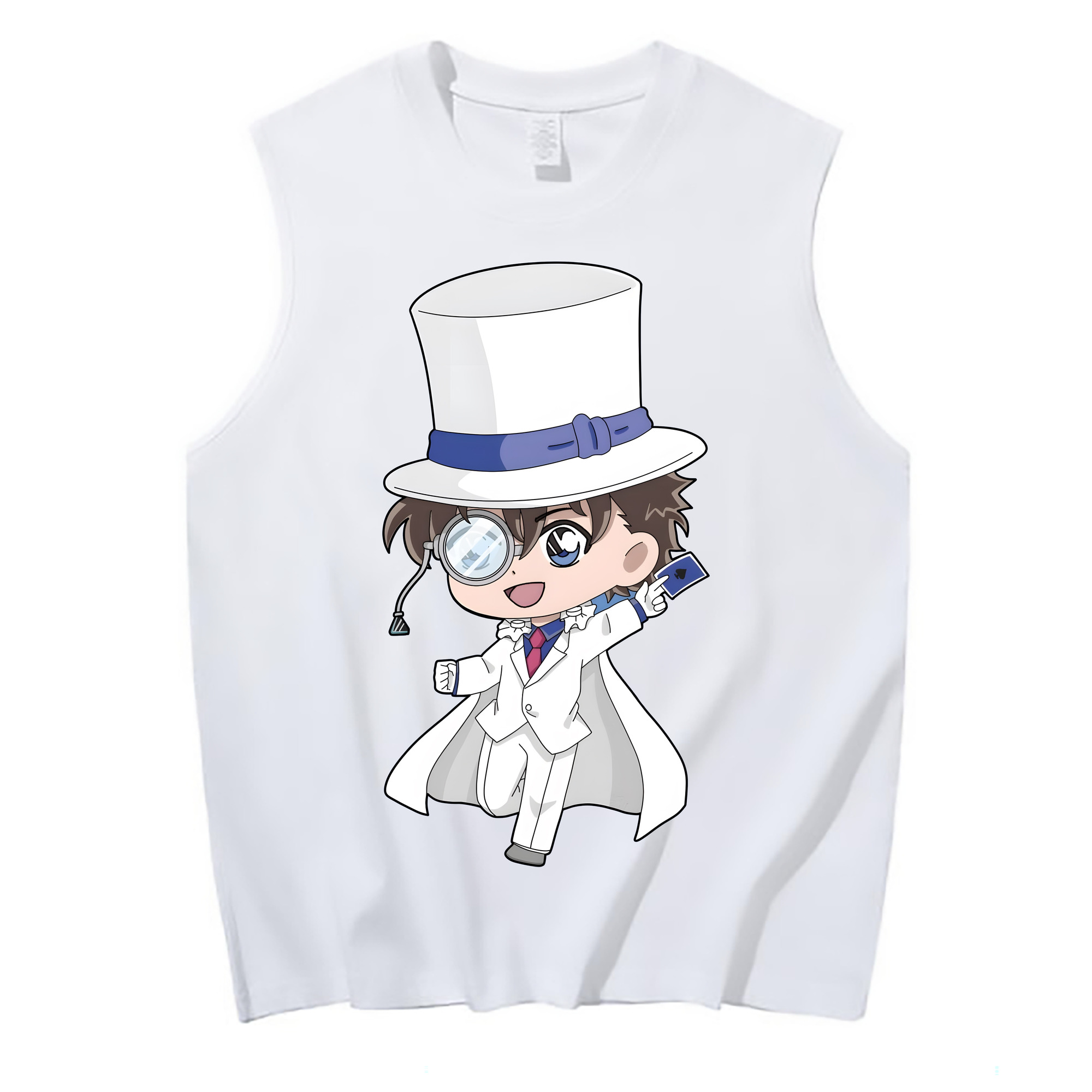 （画像用） 名探偵コナン くろば かいと Detective Conan Kuroba Kaito コットン100％タンクトップ（フロントプリント）