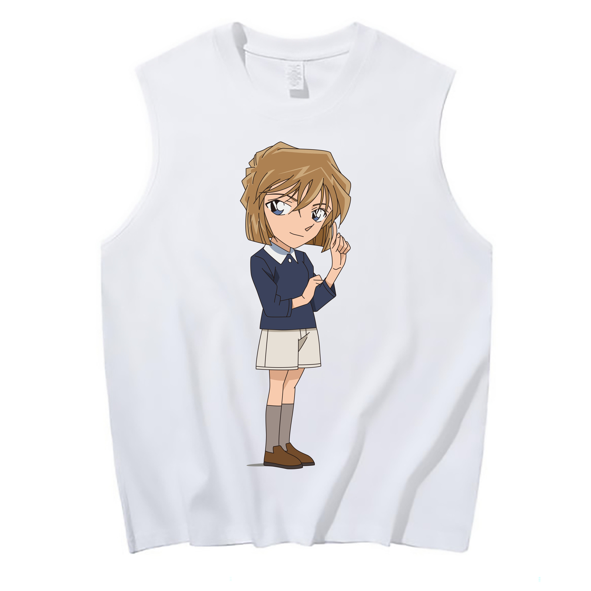 （画像用） 名探偵コナン 灰原 哀 はいばら あい Detective Conan Anita Hailey、Vi Graythorn Haibara Ai コットン100％タンクトップ（フロントプリント）