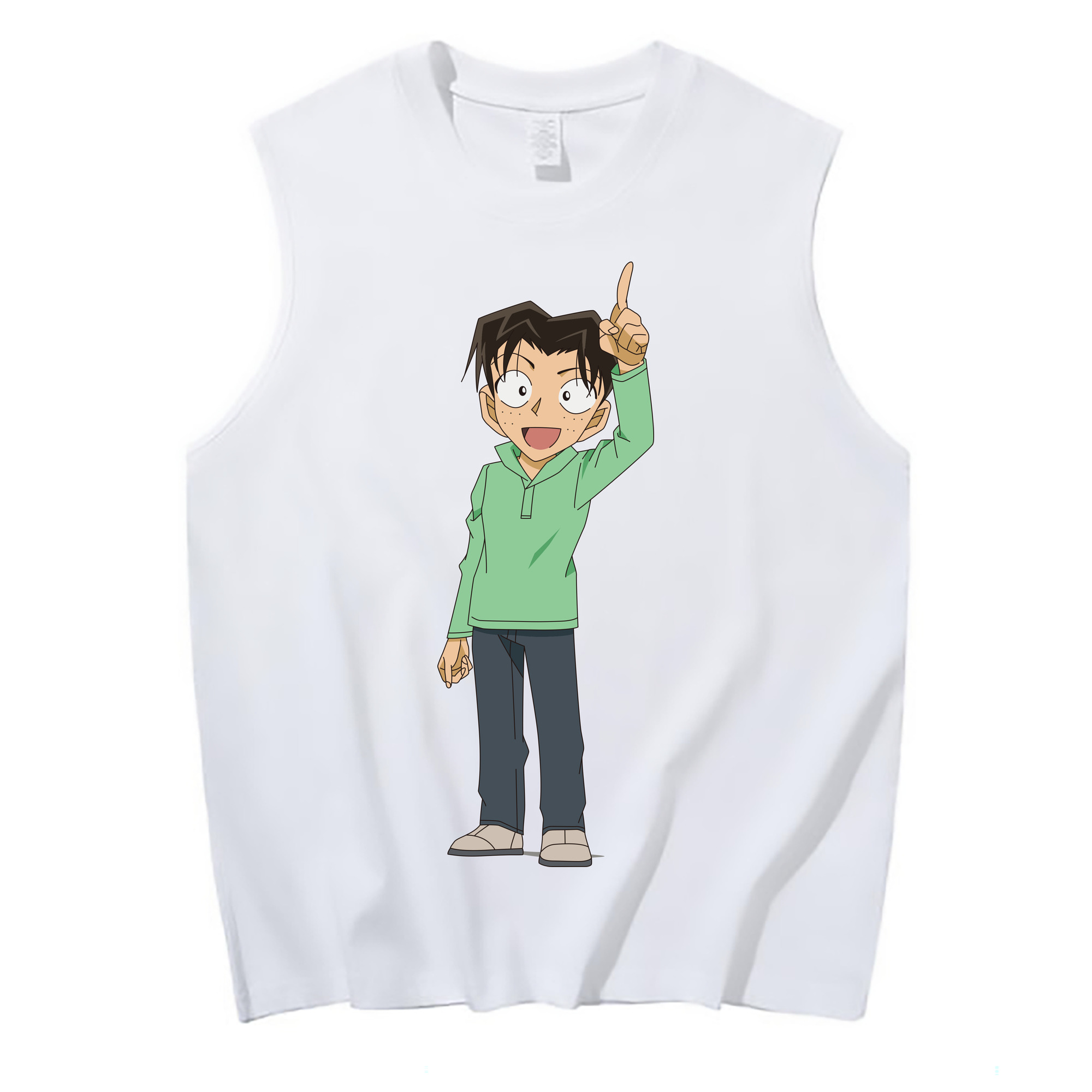 （画像用） 名探偵コナン 円谷 光彦 つぶらや みつひこ Detective Conan Mitch Tennyson コットン100％タンクトップ（フロントプリント）