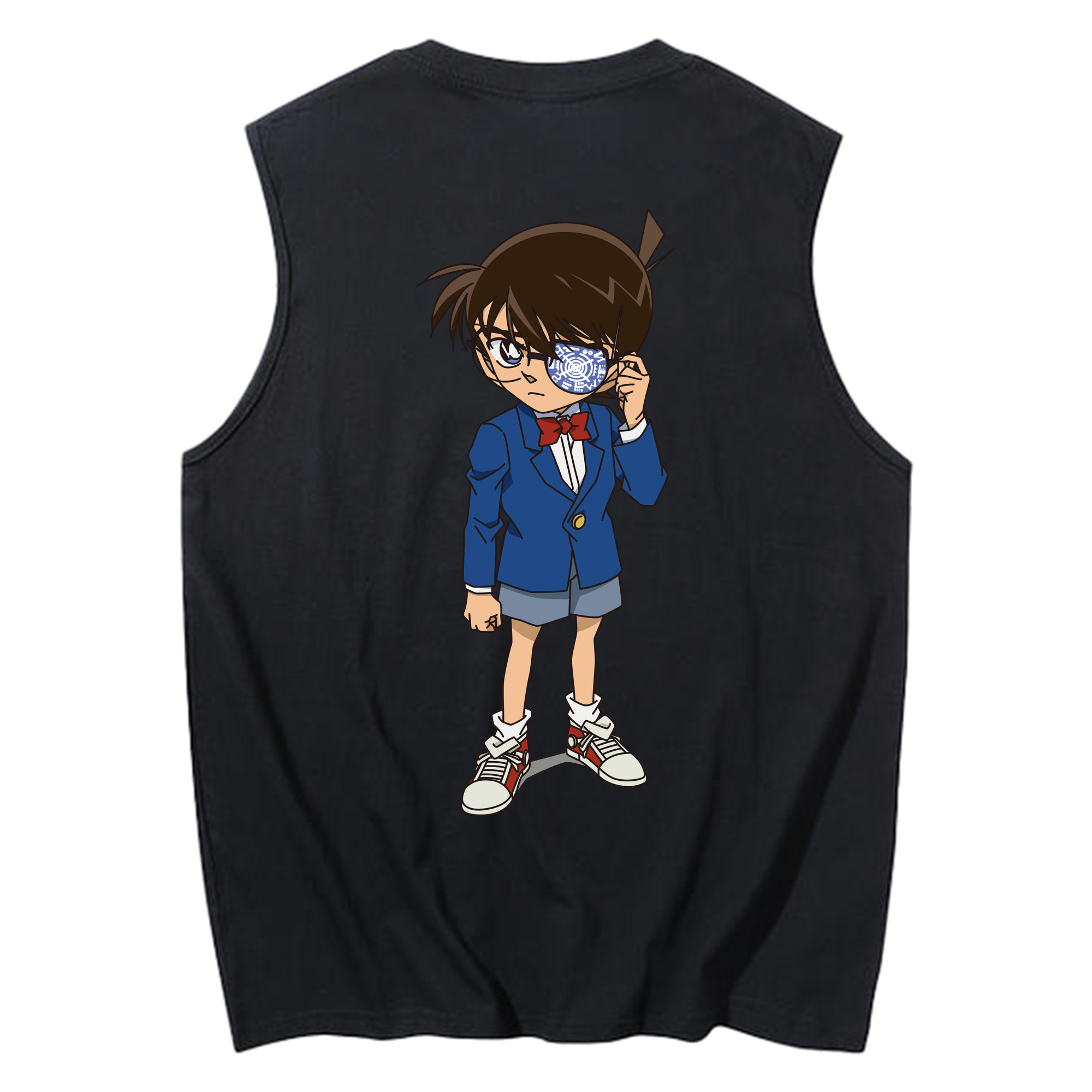 （画像用） 名探偵コナン 江戸川 コナン Detective Conan Conan Edogawa コットン100％タンクトップ（背面プリント）