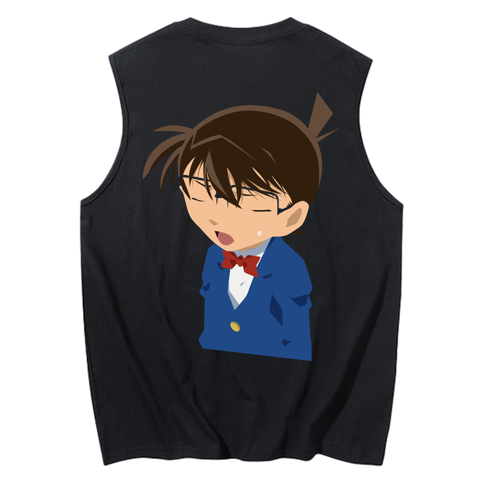 （画像用） 名探偵コナン 江戸川 コナン Detective Conan Conan Edogawa コットン100％タンクトップ（背面プリント）