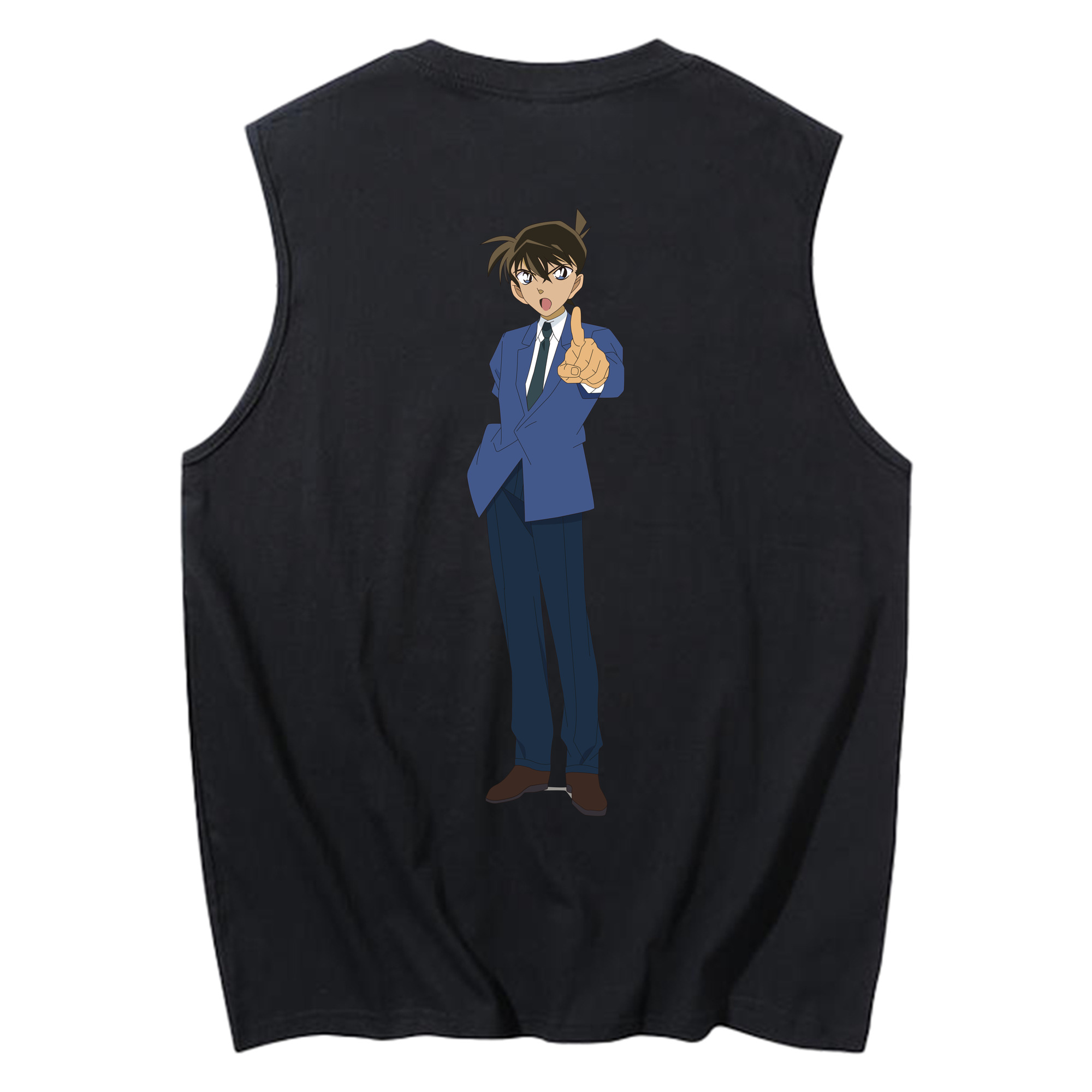 （画像用） 名探偵コナン 江戸川 コナン Detective Conan Conan Edogawa コットン100％タンクトップ（背面プリント）