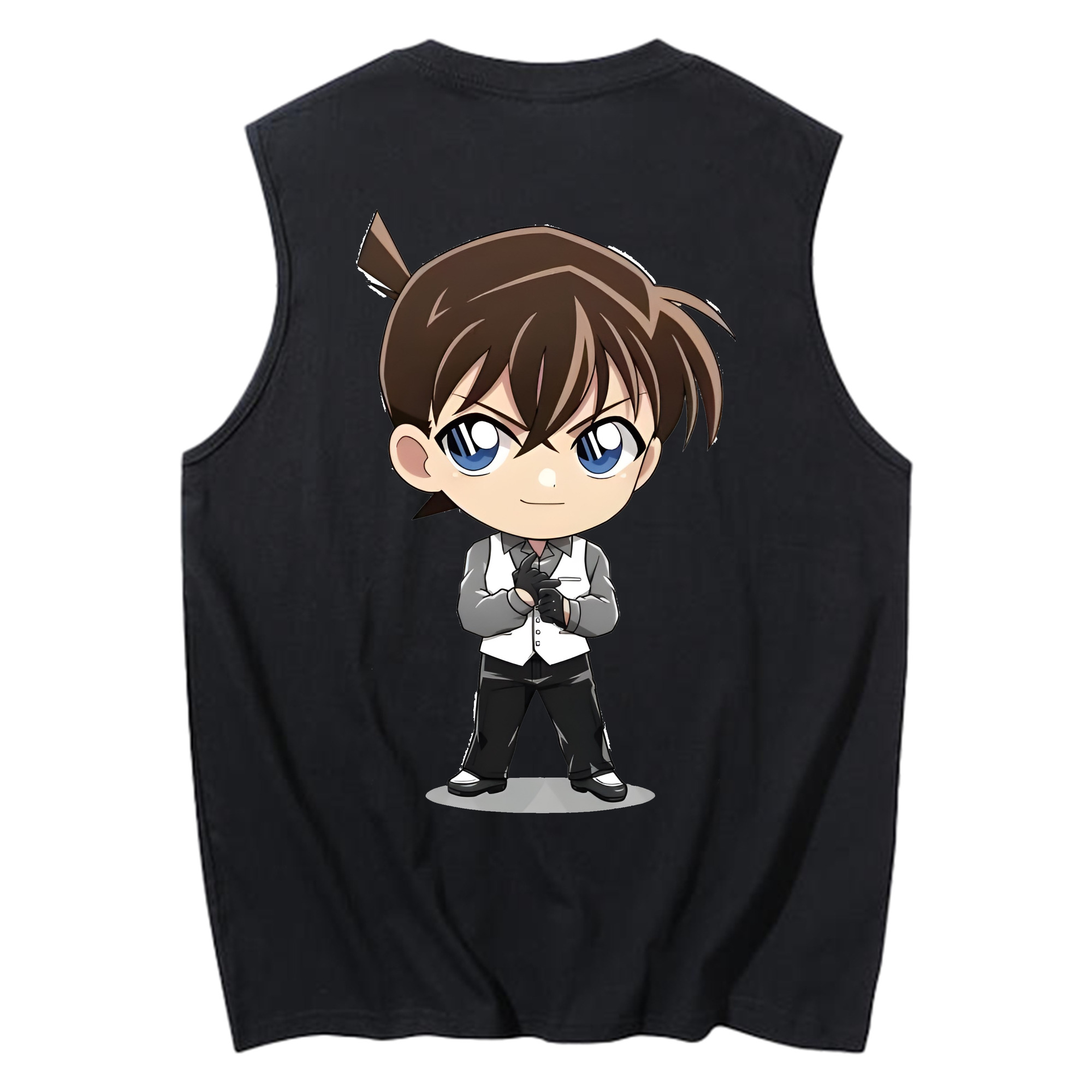 （画像用） 名探偵コナン 江戸川 コナン Detective Conan Conan Edogawa コットン100％タンクトップ（背面プリント）