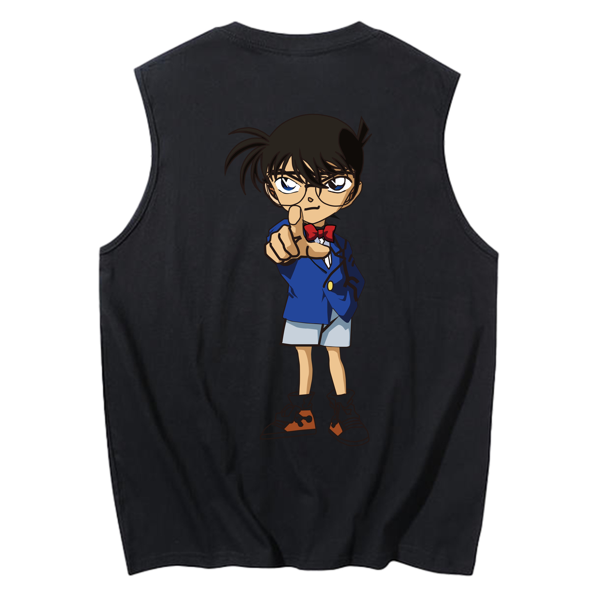 （画像用） 名探偵コナン 江戸川 コナン Detective Conan Conan Edogawa コットン100％タンクトップ（背面プリント）