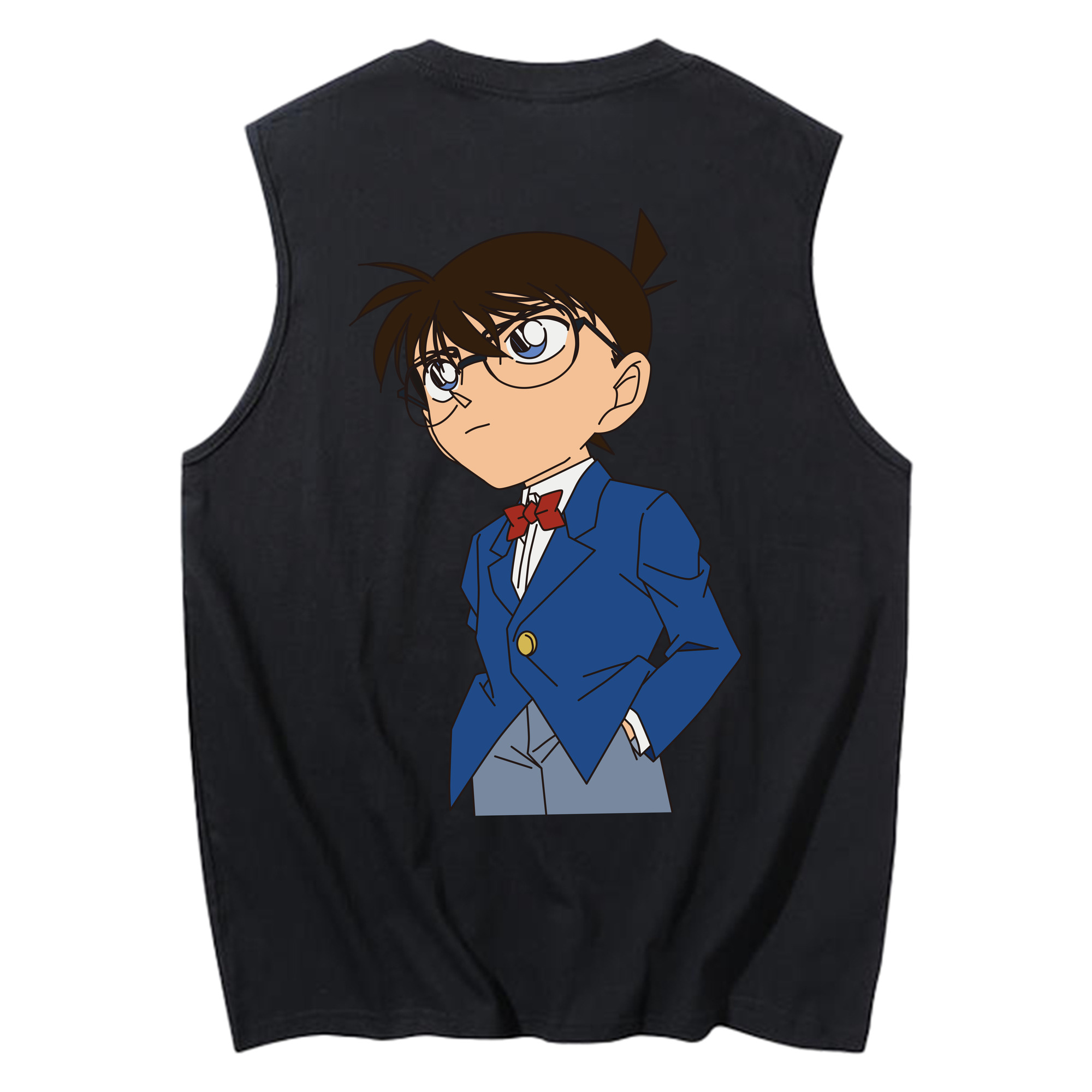 （画像用） 名探偵コナン 江戸川 コナン Detective Conan Conan Edogawa コットン100％タンクトップ（背面プリント）