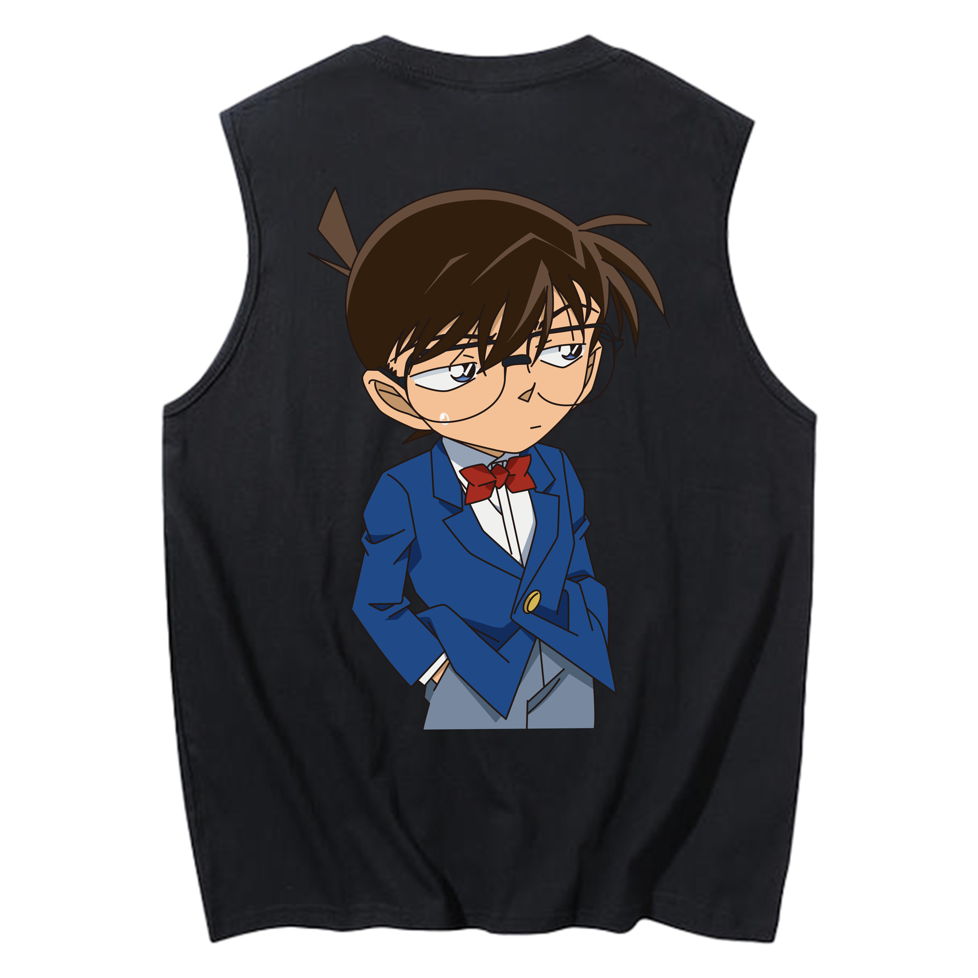 （画像用） 名探偵コナン 江戸川 コナン Detective Conan Conan Edogawa コットン100％タンクトップ（背面プリント）
