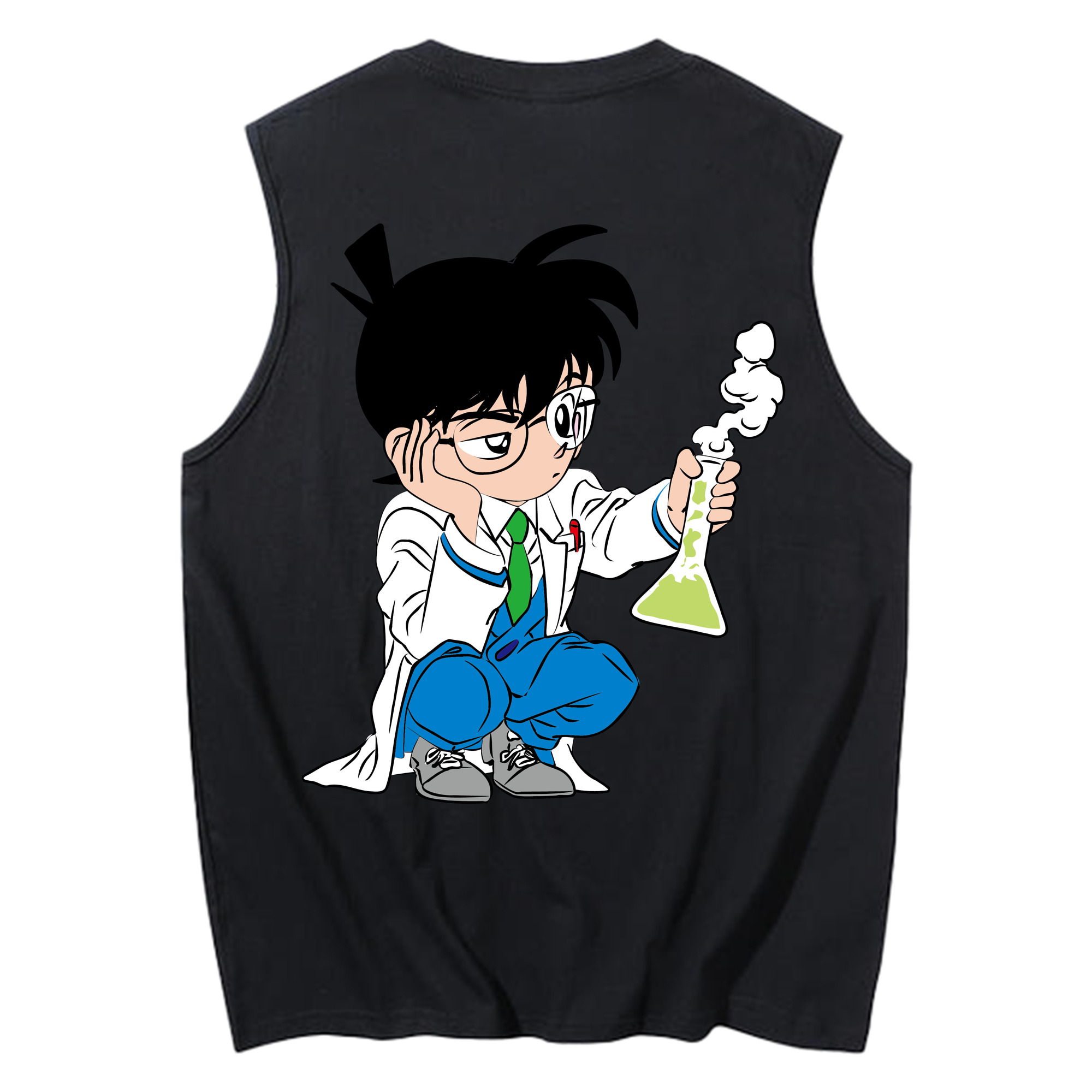 （画像用） 名探偵コナン 江戸川 コナン Detective Conan Conan Edogawa コットン100％タンクトップ（背面プリント）